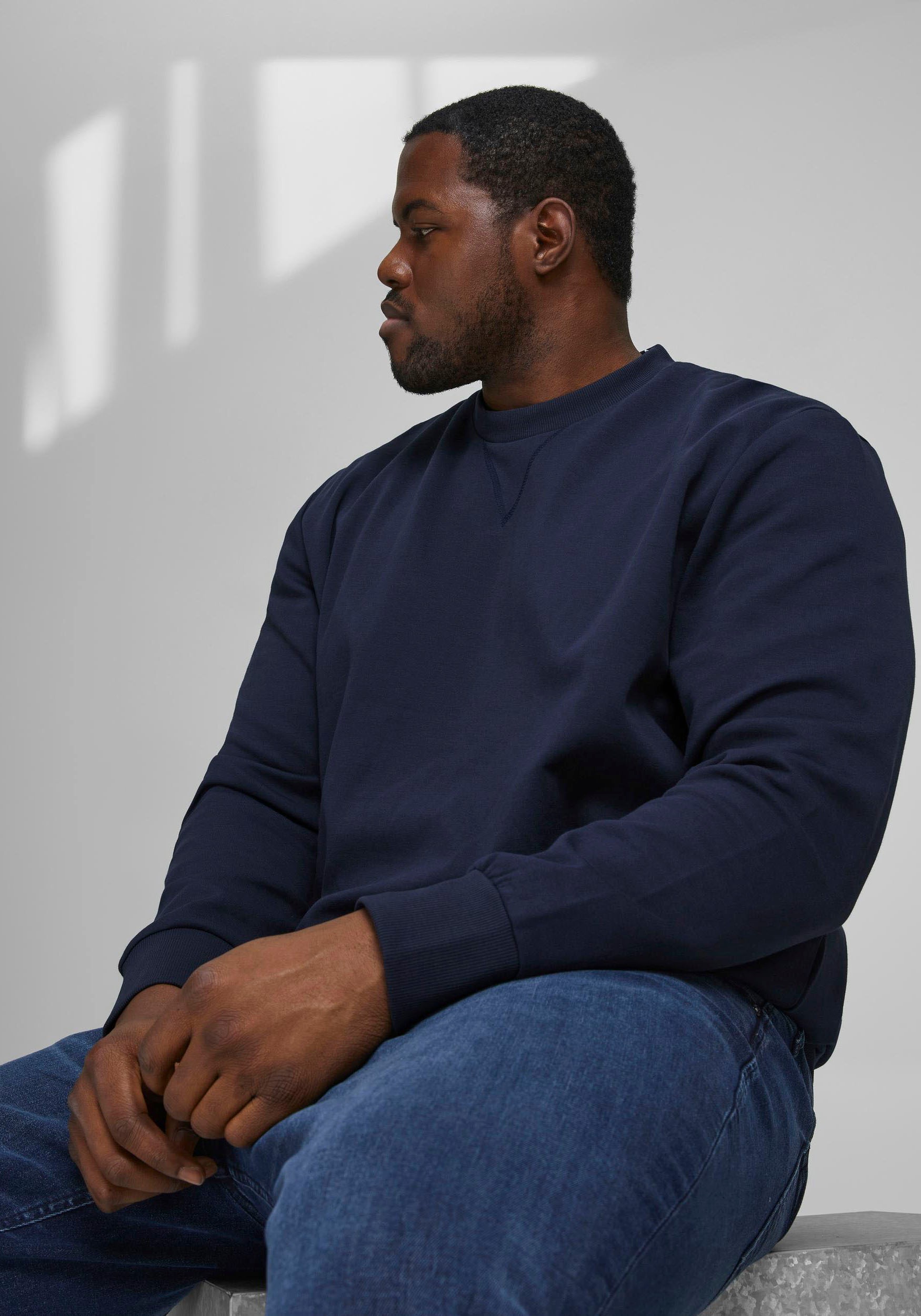 Jack & Jones PlusSize Sweatshirt »BASIC SWEAT CREW NECK«, (Packung)