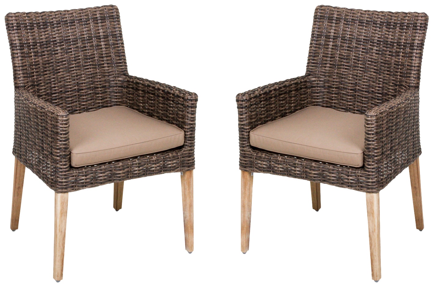 Garden Pleasure Gartenstuhl "NORVELL" (Set) 2 Stk. 2er Set, Akazie/Polyratt günstig online kaufen