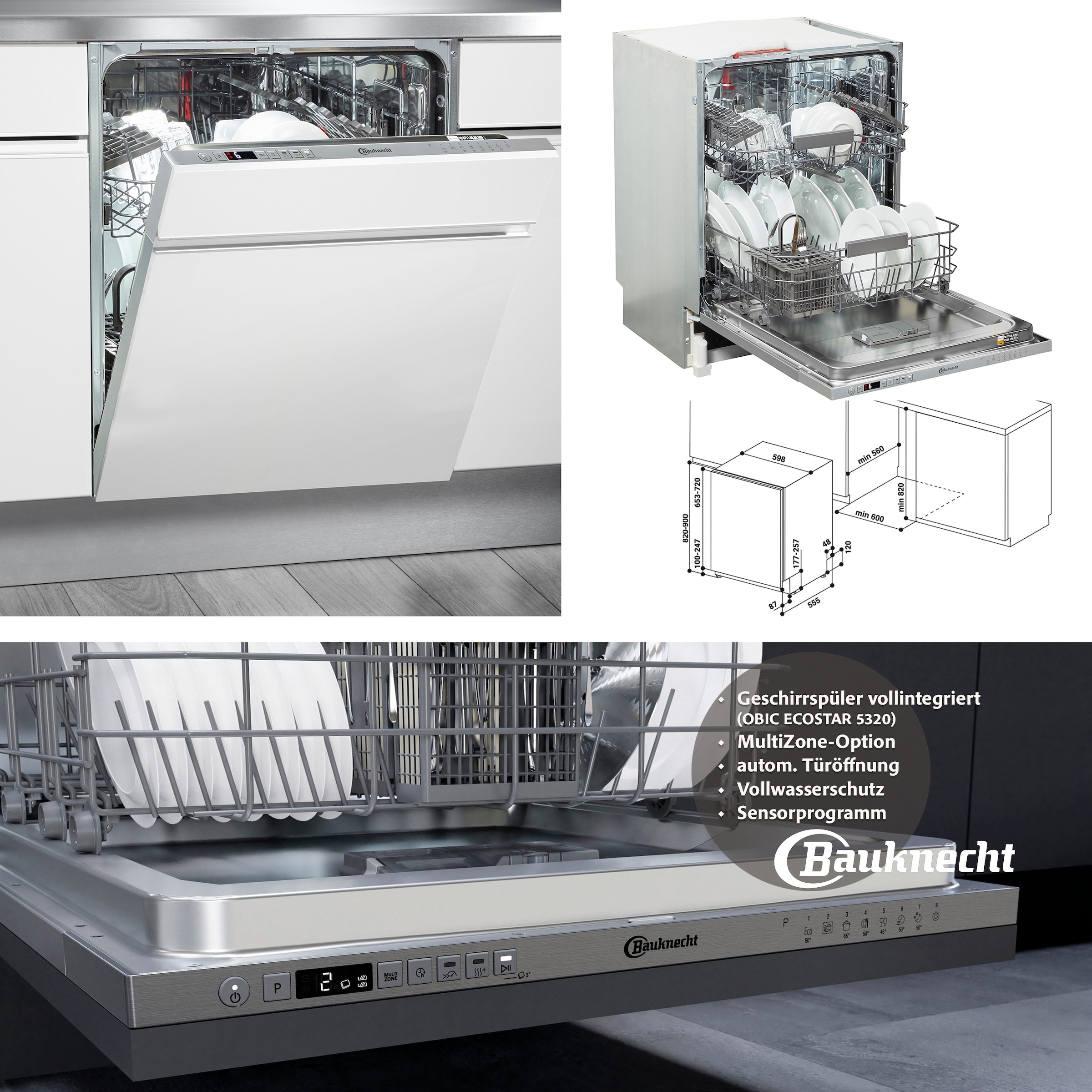 KOCHSTATION Küchenzeile »KS-Betty«, Breite 220 cm, mit E-Geräten von Bauknecht