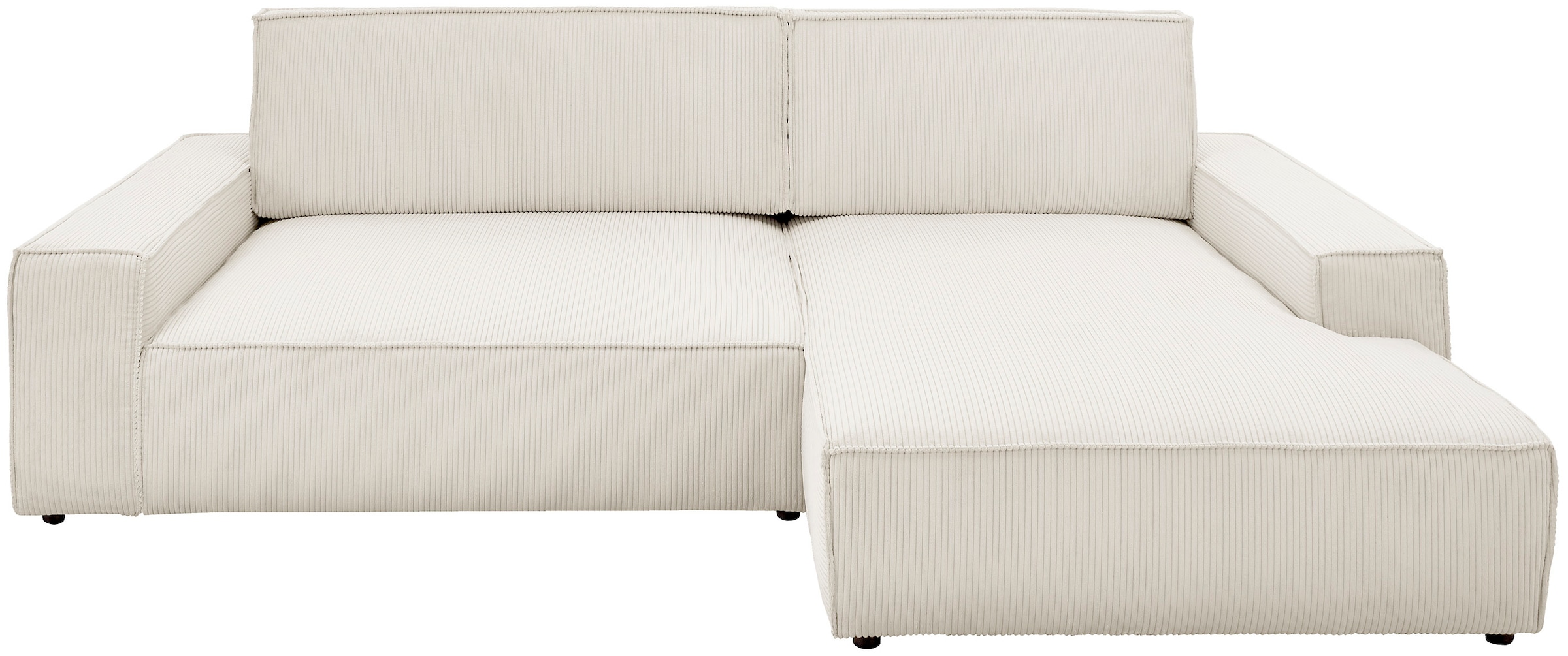 Home affaire Ecksofa »NEU: SHERWOODL XXL 284, Big-Sofa L-Form, tiefe Sitzfläche 95 cm, Cord,«, Leinenoptik, Recamiere rechts/links, auch als Schlafsofa stellbar