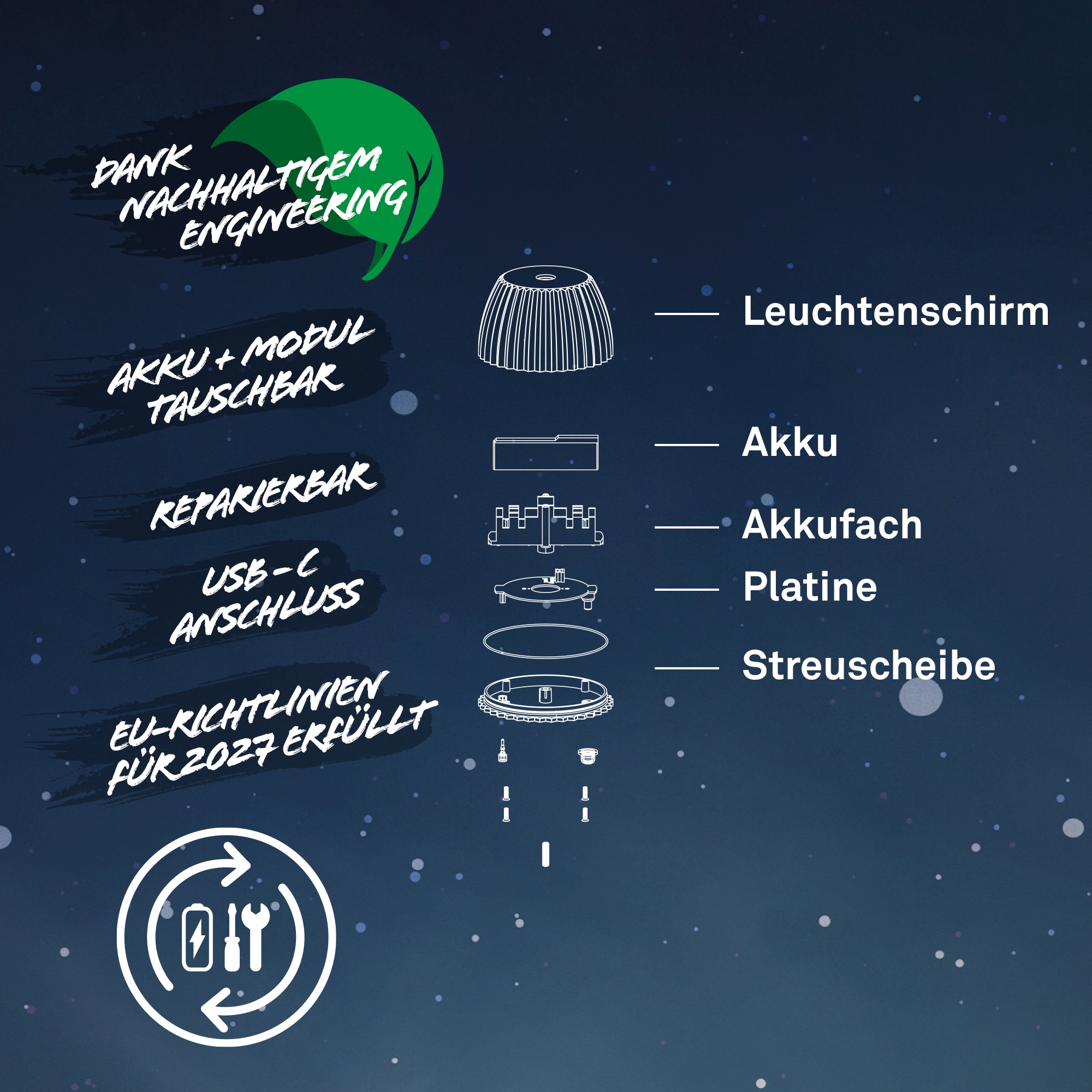 Briloner Leuchten LED Stehlampe »Akku LED Stehleuchte, kupferfarben«