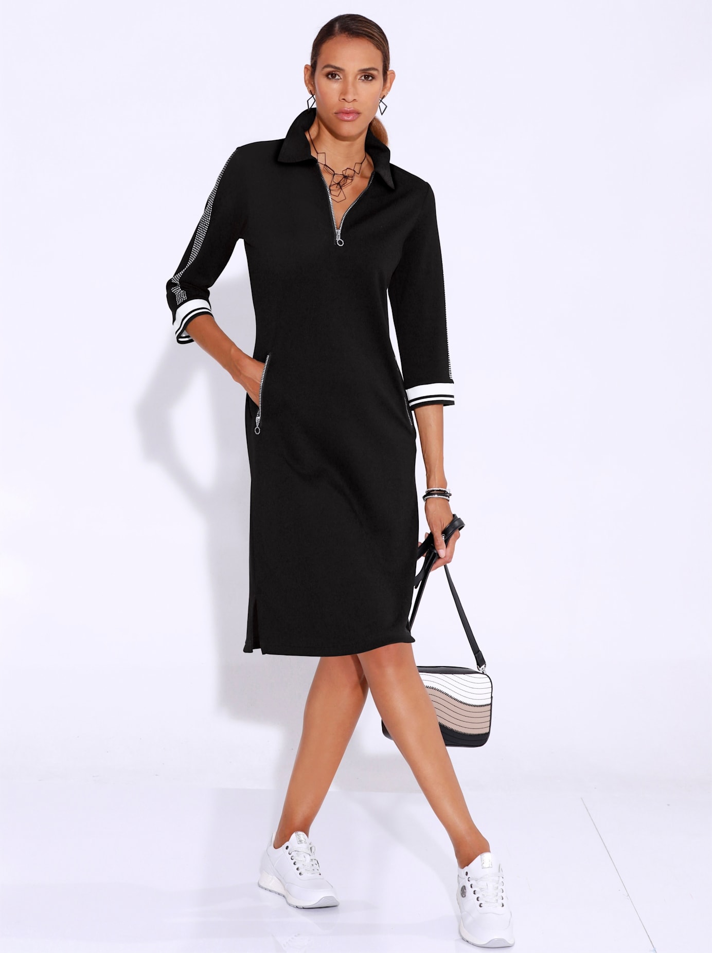 creation L Shirtkleid "Modal-Mix-Kleid" Reißverschlusstasche günstig online kaufen