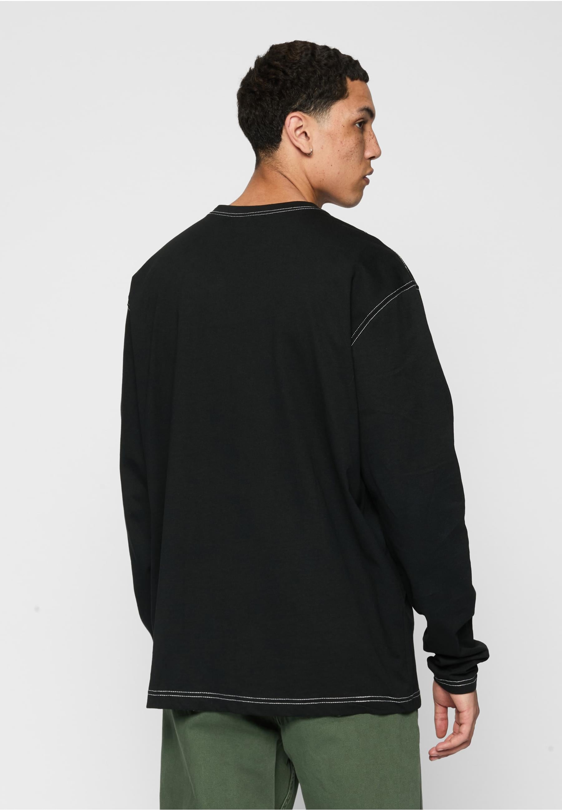 URBAN CLASSICS Longsleeve »Urban Classics Herren Heavy Oversized Contrast Stitch Longsleeve«, (1 tlg.)