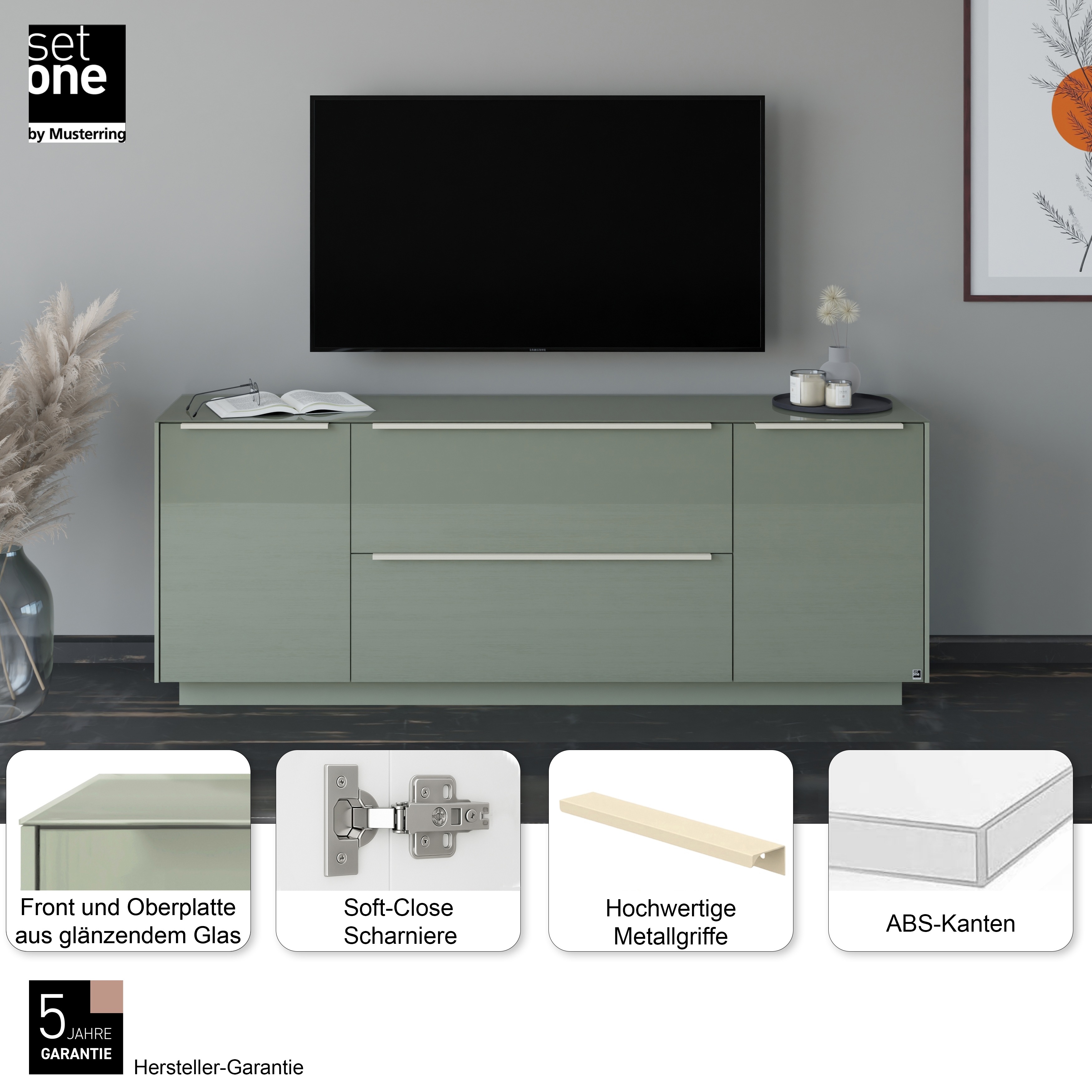 Thumbnail - set one by Musterring Lowboard "Reno" 1 Stk. tlg. Mit Sockel in diversen Farben, 71 cm Höhe & Farbauswahl