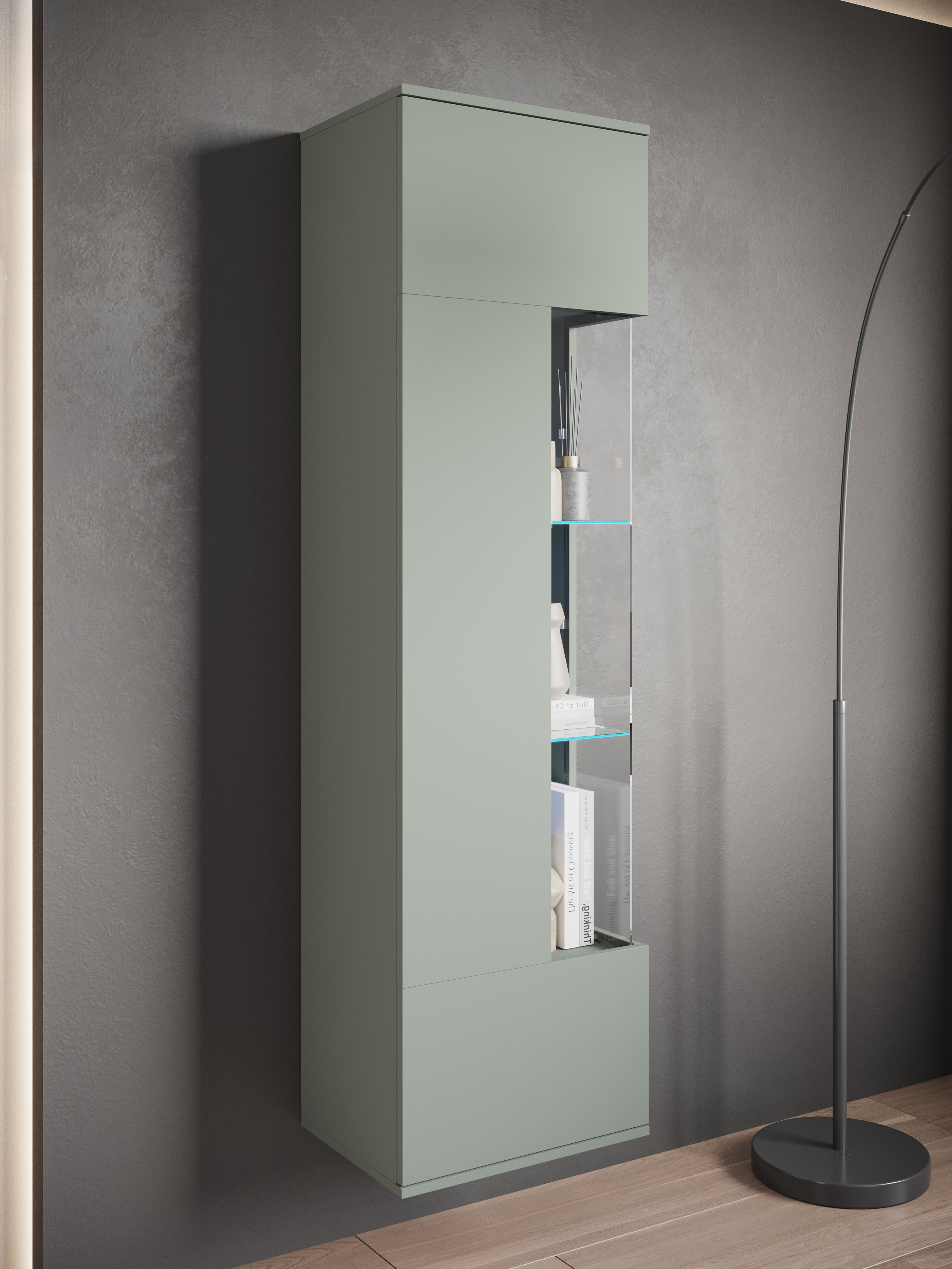INOSIGN Vitrine »Kenia, stehend und hängend«, (1 St.), Vitrineschrank mit Glastüren 160 cm Höhe