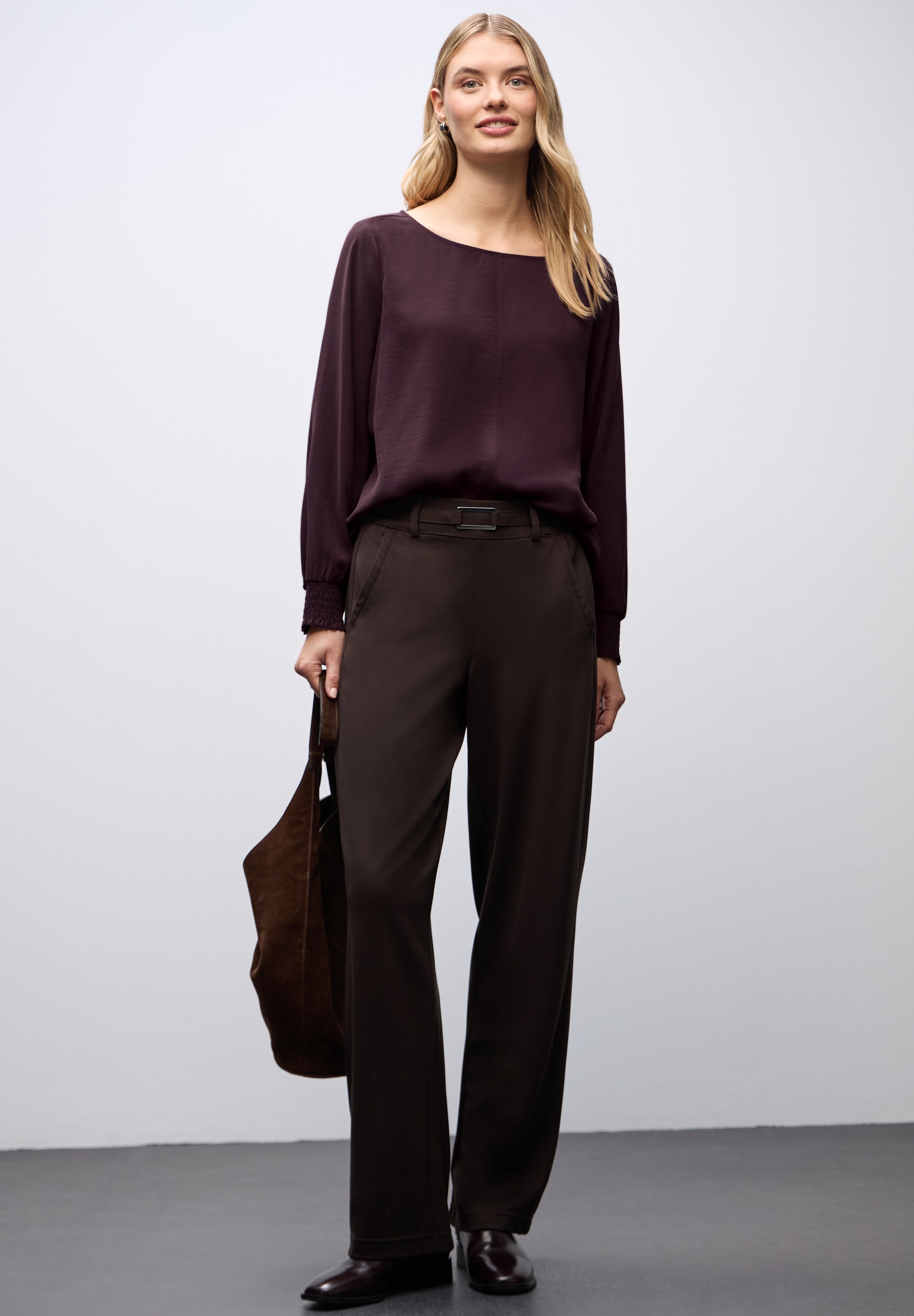 STREET ONE Langarmbluse mit Smok-Details