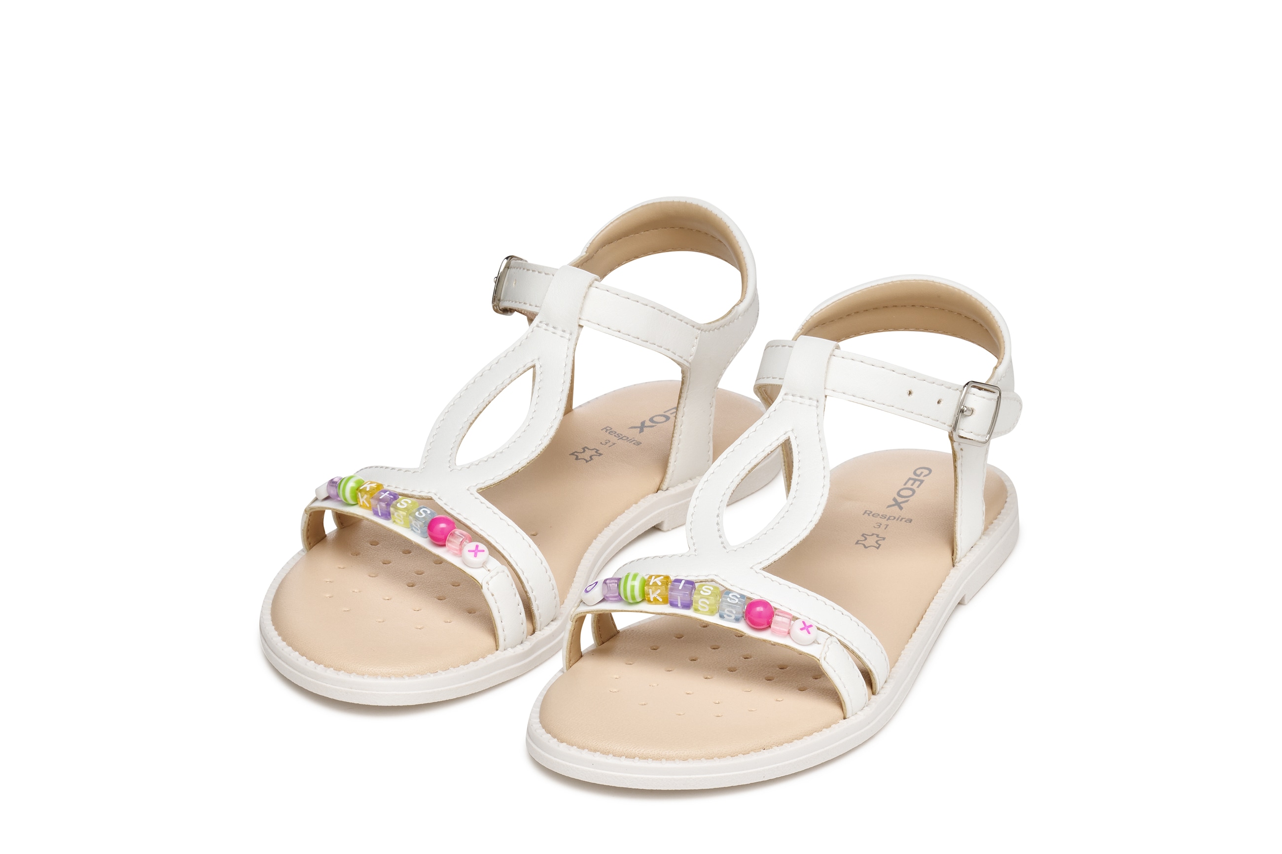 Geox Sandale "J SANDAL KARLY GIRL" Sandale mit Fersenriemen, Größenschablone zum Download