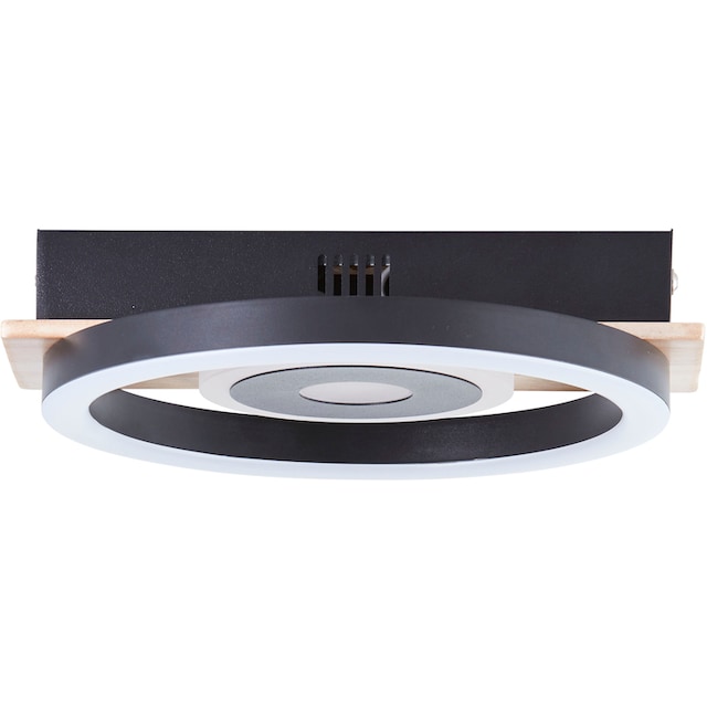 my home LED Deckenleuchte »Lysann«, 22 x 20 cm, 12 W, 1100 lm, 3000 K,  Holz/Metall, braun/schwarz | BAUR