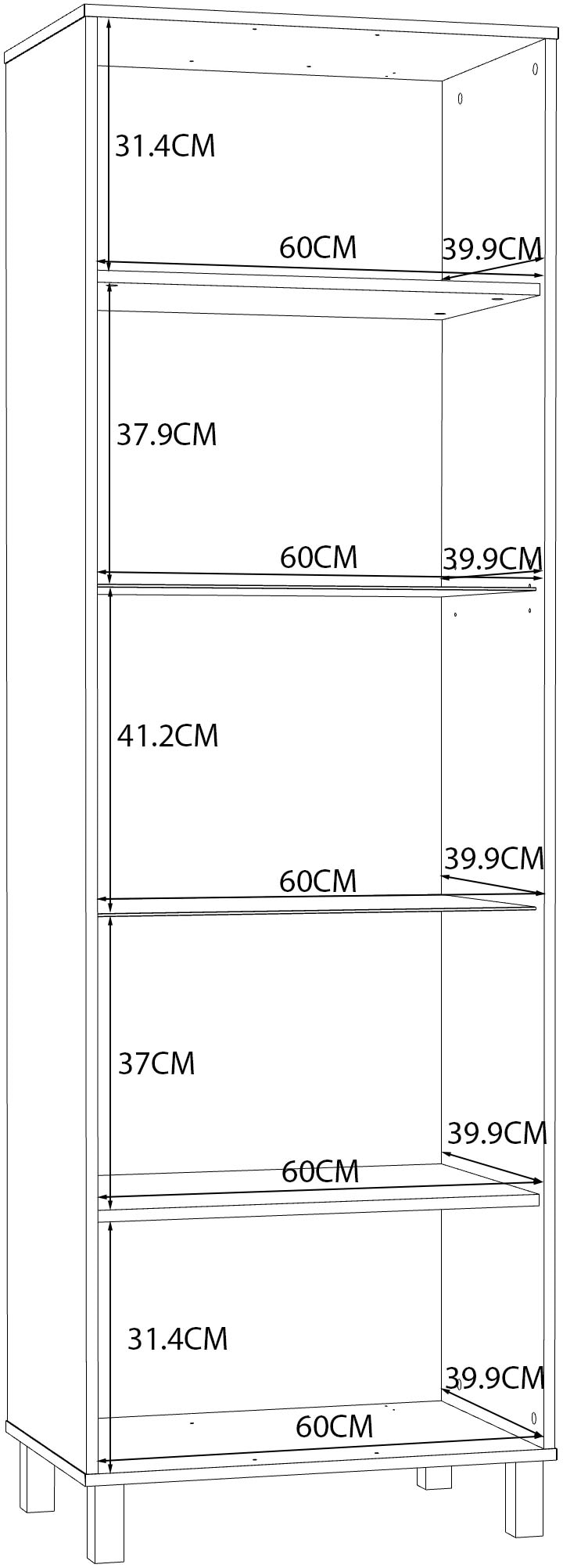 FORTE Vitrine »Killarney«, Vitrine, Glastüre, Metallgriffe, zweifarbig