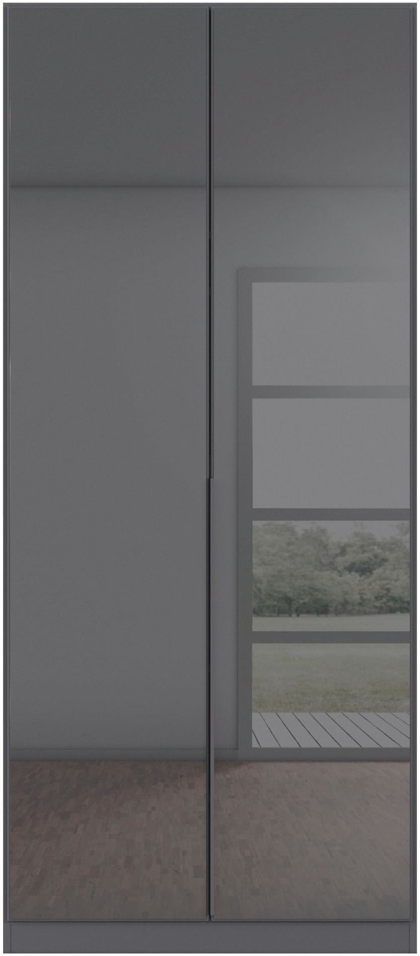 rauch Drehtürenschrank »Kleiderschrank Kleiderschränke Schrank Garderobe AGORDO mit Glasfront«, (in zwei Griff-Farben), durchdachte Innenausstattung, in 6 Breiten und 2 Höhen MADE IN GERMANY