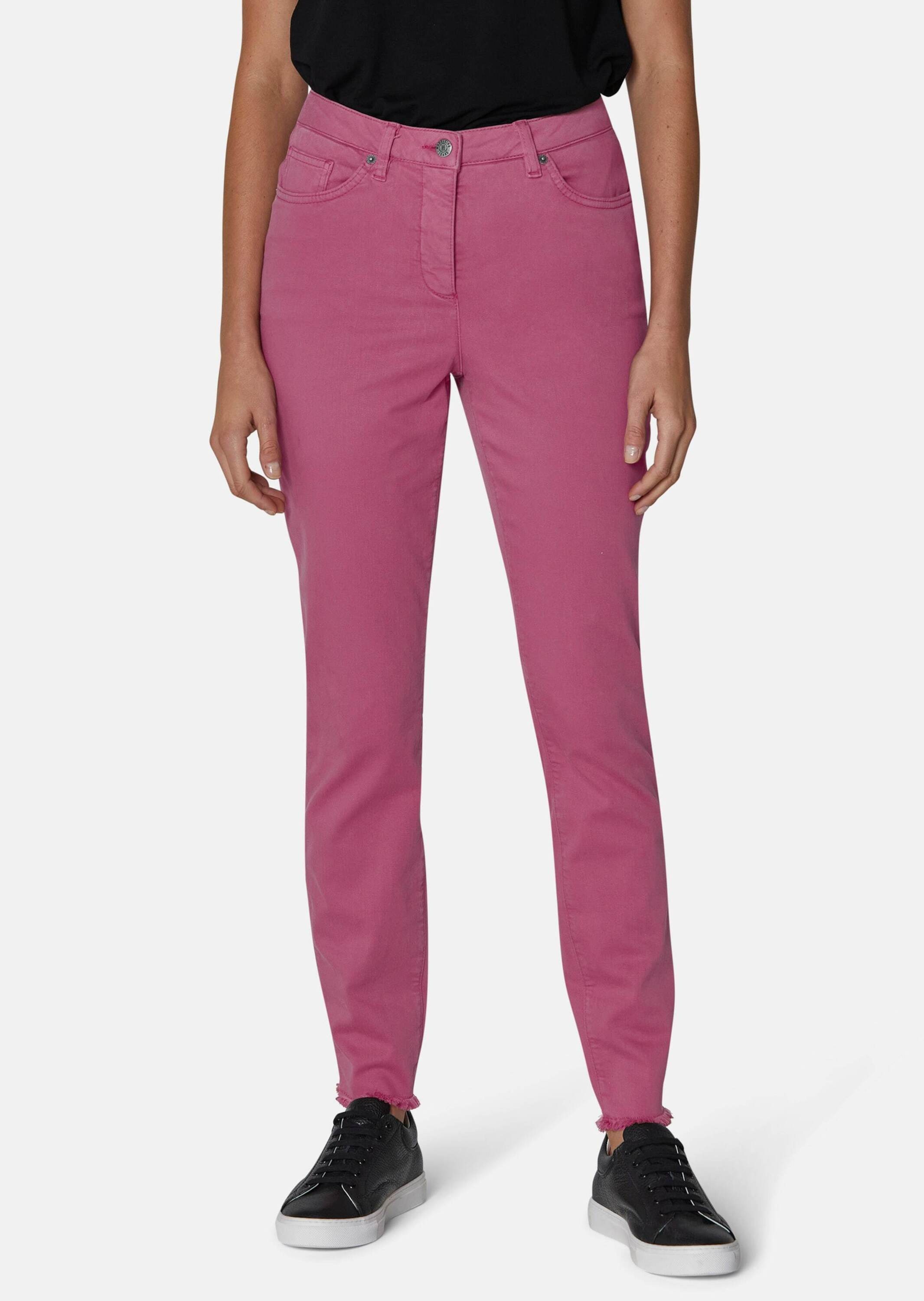 MADELEINE Regular-fit-Jeans »Jeans Mid Waist Skinny-Hose mit Fransen« mit Fransensaum