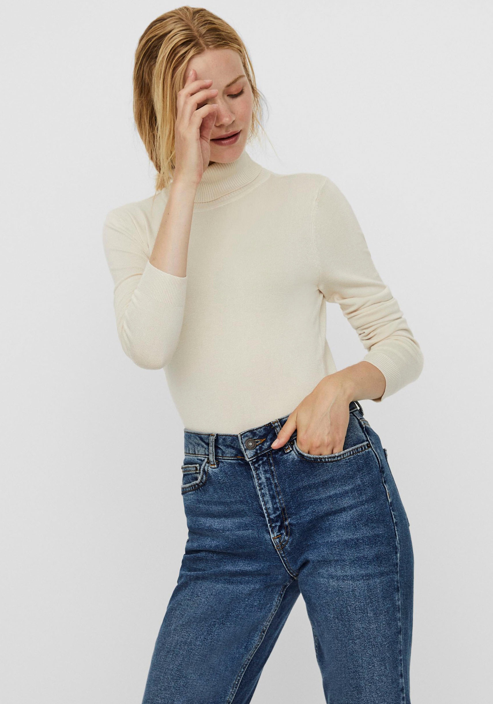 Vero Moda Rollkragenpullover "VMGLORY LS ROLLNECK BLOUSE GA NOOS" günstig online kaufen