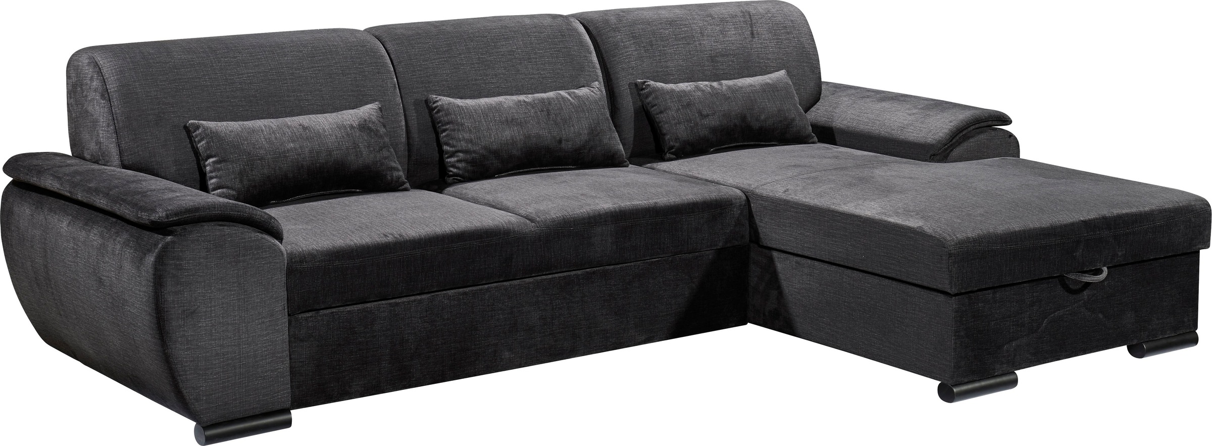 ED EXCITING DESIGN Ecksofa »Tampa L-Form«, mit Bettfunktion, Bettkasten & 3 Nierenkissen