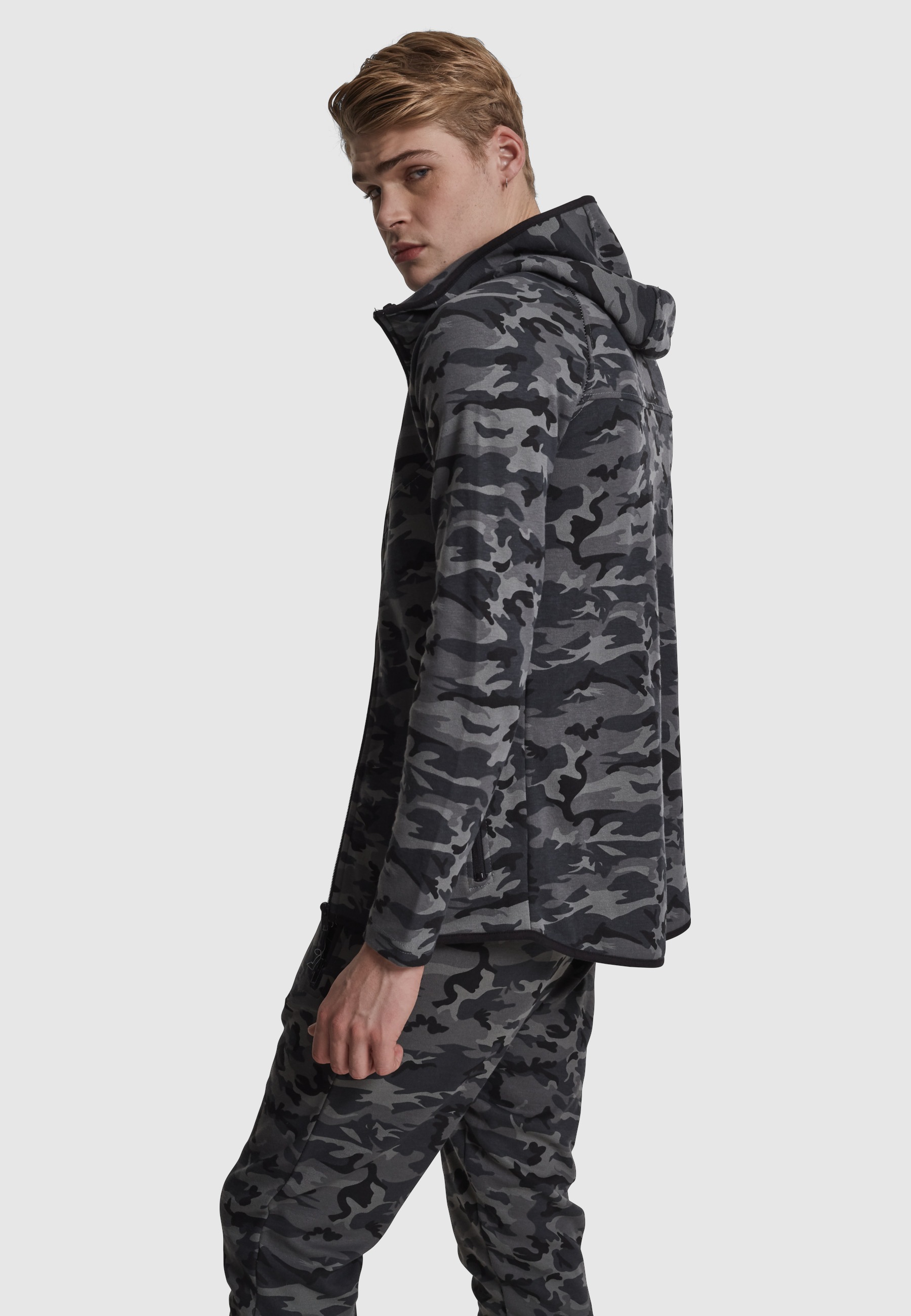 URBAN CLASSICS Langmantel »Urban Classics Herren Interlock Camo Zip Jacket«
