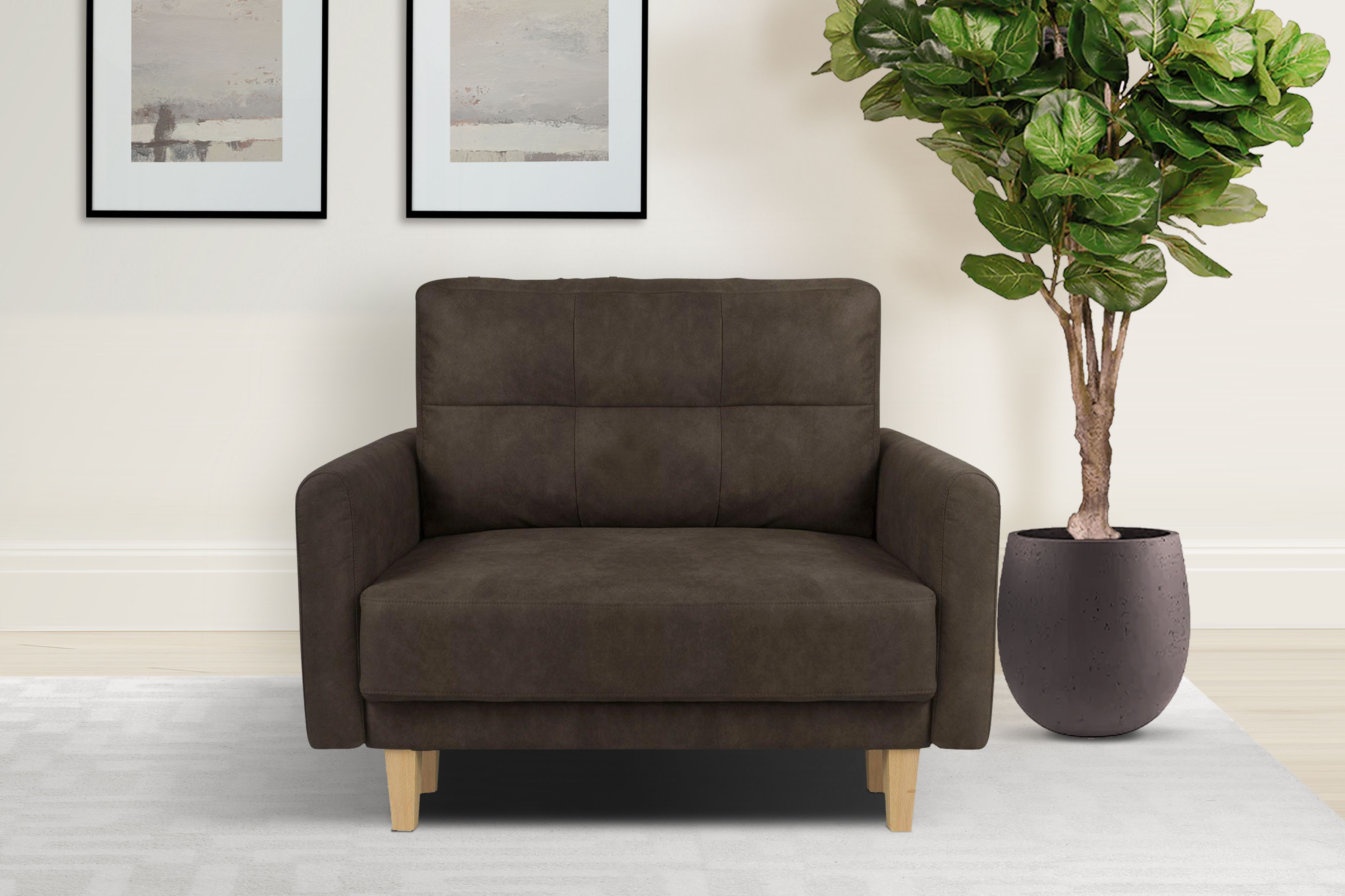OTTO home Sessel "TRIPLO Relaxsessel mit Wellenunterfederung, Maße B/T/H: 95/100/89 cm" Polstersessel mit Steppung im Rückenkissen, hohe Qualität