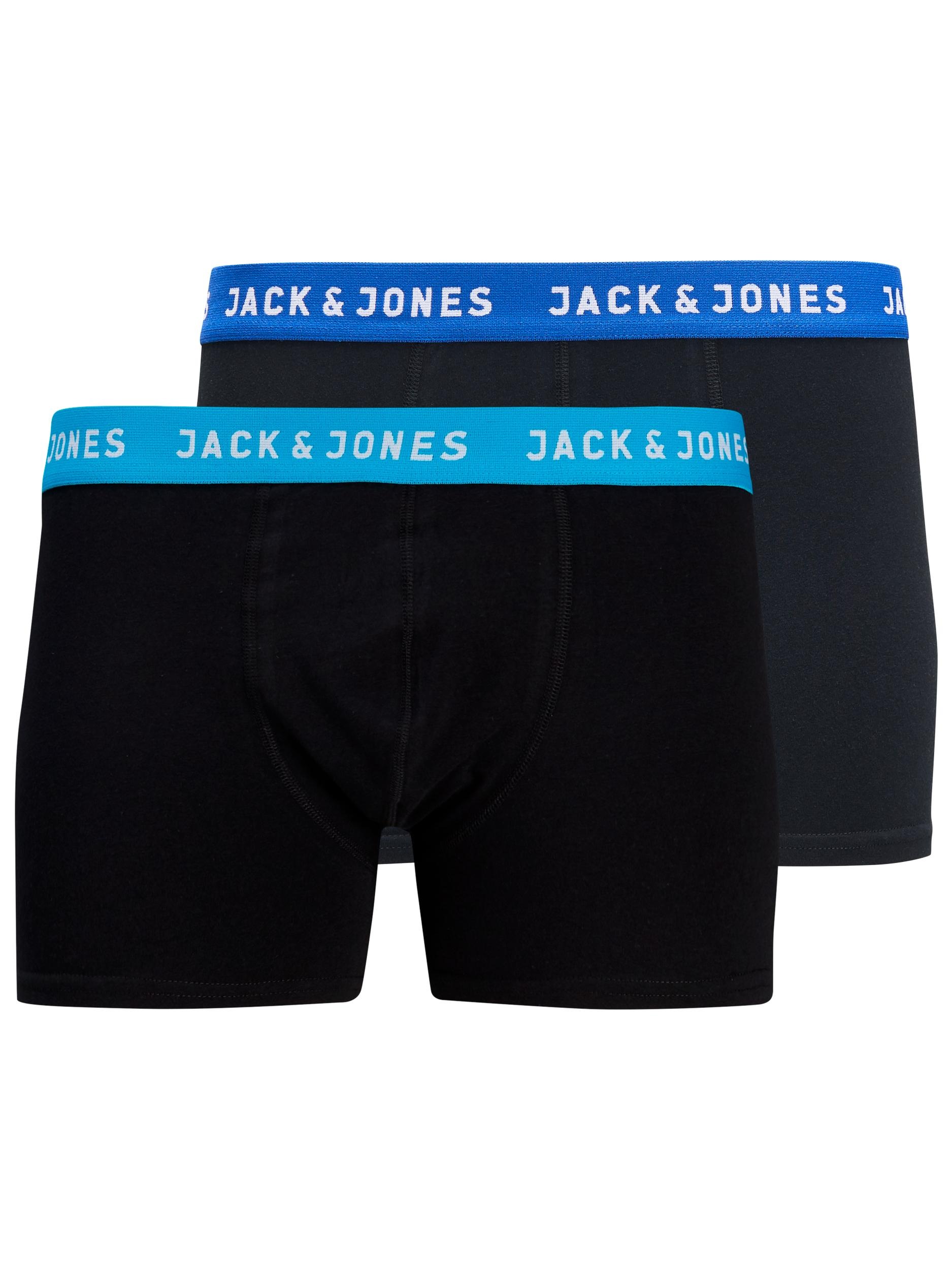 JACK & JONES Herren Trunk "JACRICH TRUNKS 2 PACK NOOS", Gr. S, blau, Jersey, Obermaterial: 95% Baumwolle, 5% Elasthan, unifarben, Unterhosen