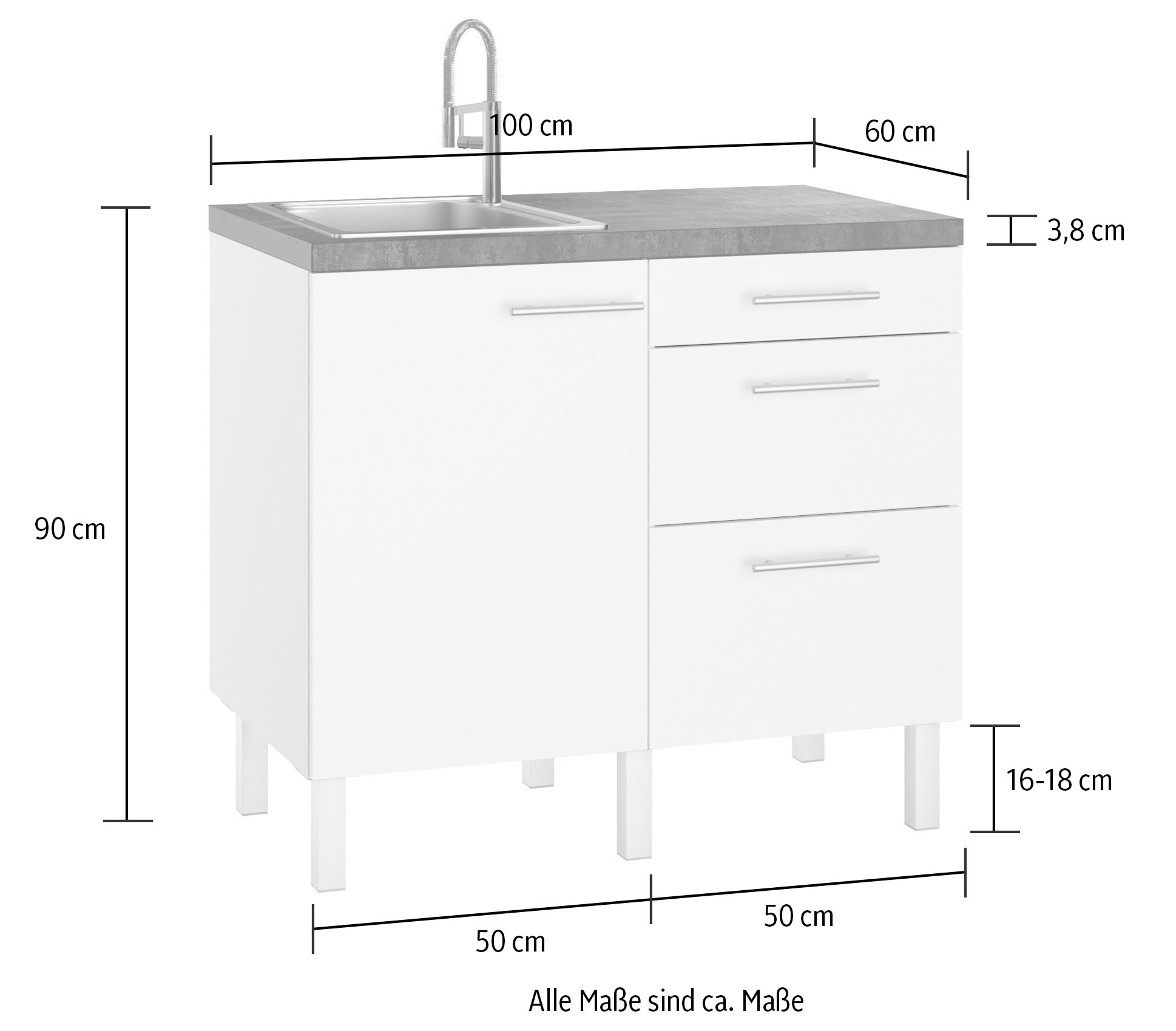 Küche | Breite »Lilly«, kaufen 100 cm BAUR OPTIFIT