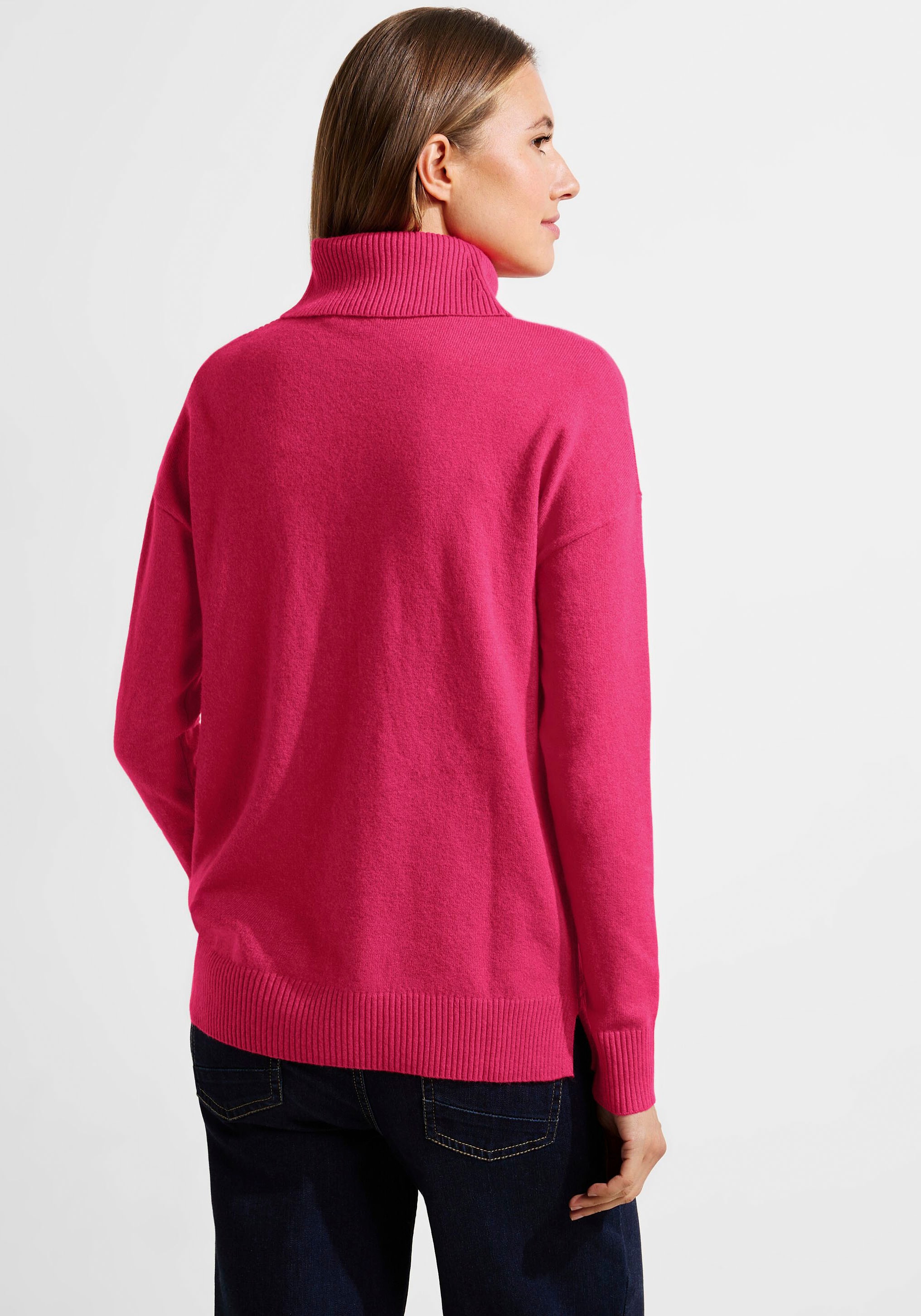 Cecil Rollkragenpullover, mit Rippstrick-Muster