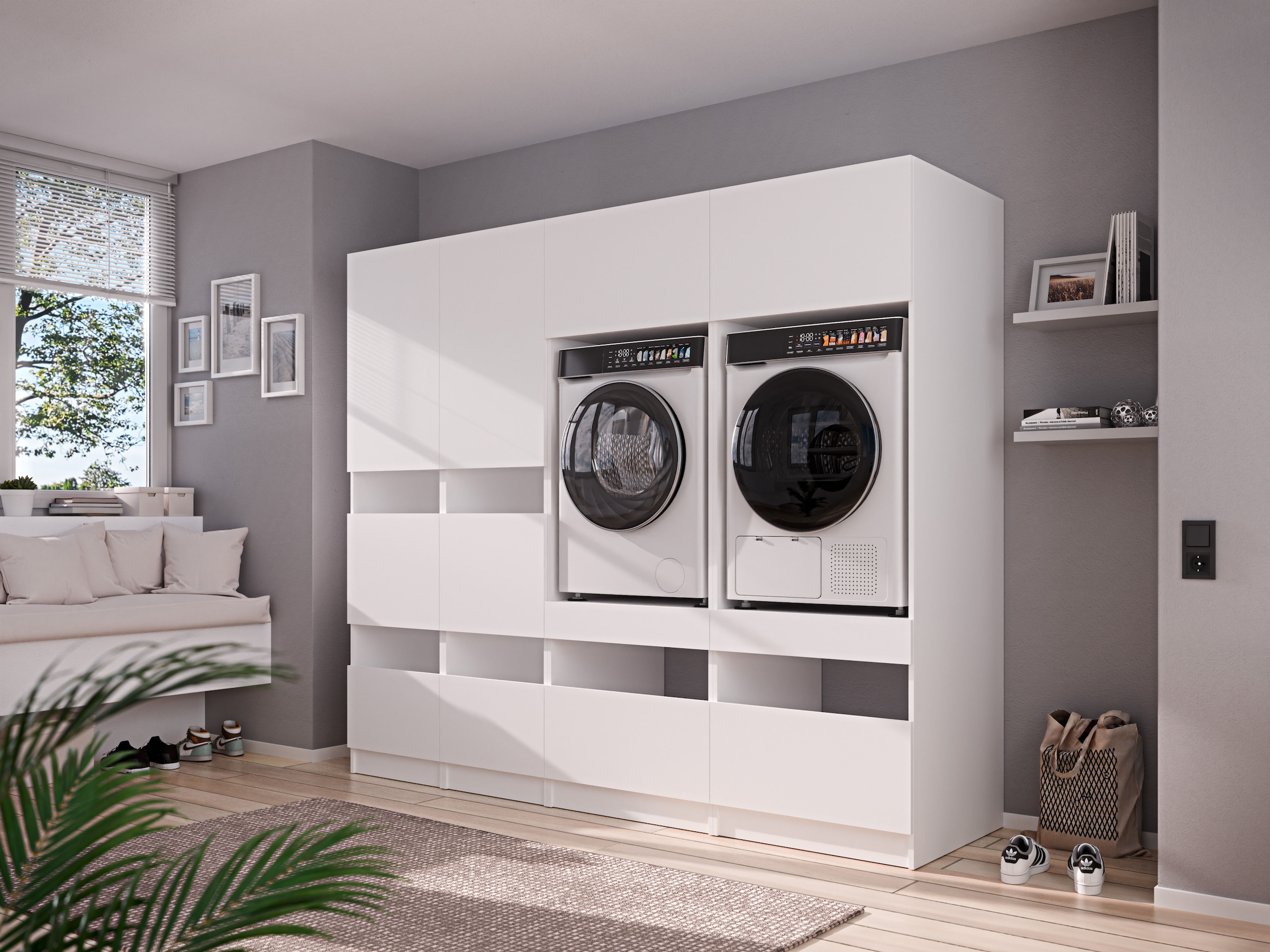 BASIC by Balculina Mehrzweckschrank-Set »Washhome B/T/H 236x68x200 cm« 4 Stk. tlg.