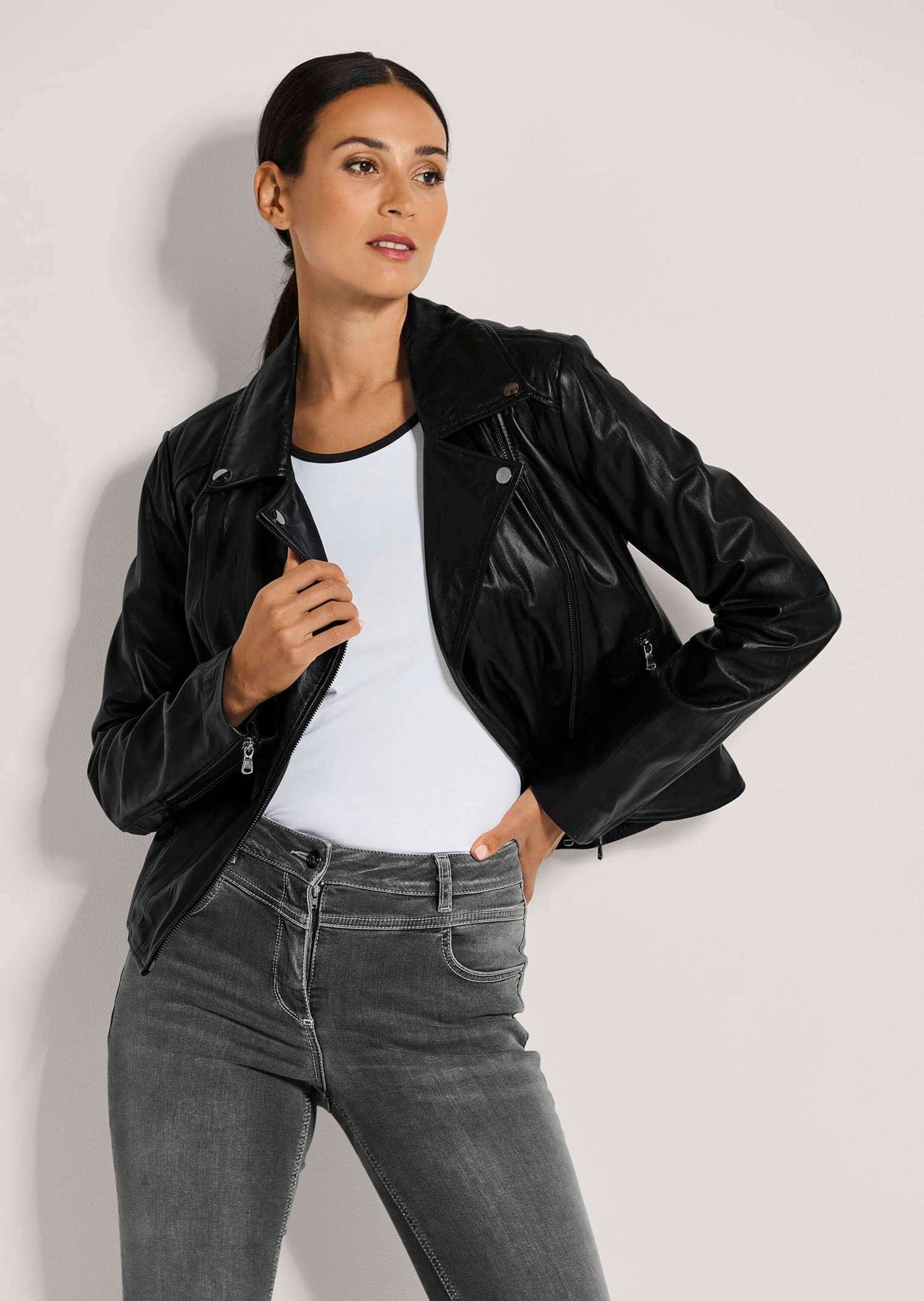 MADELEINE Lederjacke »Lederjacke Biker-Jacke aus Lammnappa-Leder«
