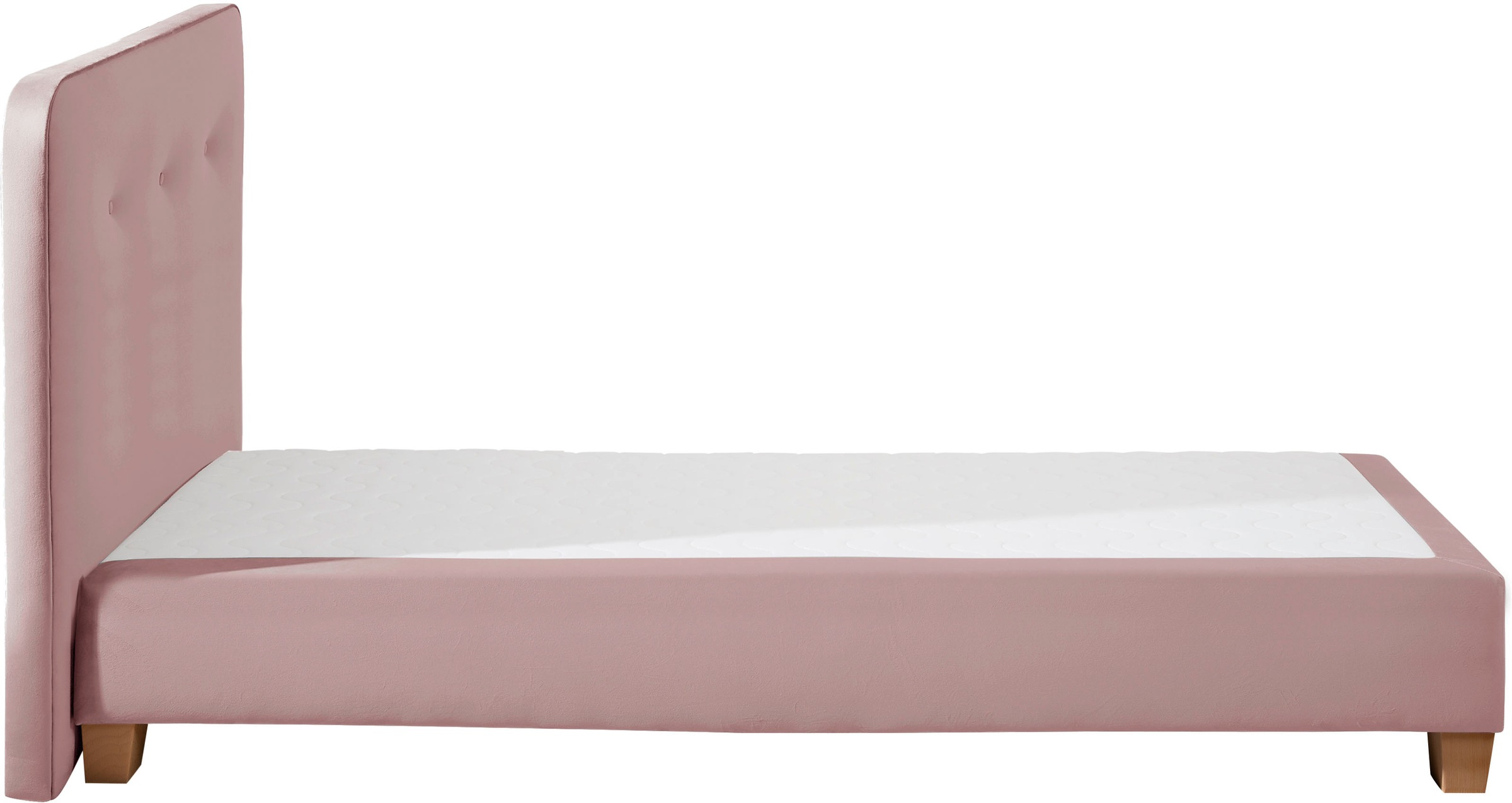 Boxspringbett HOME AFFAIRE "Fargo", lila (flieder), B:103cm L:207cm, Struktur fein (100% Polyester);Samtstoff (100% Polyester), Komplettbetten, Boxspringbett, inkl. Topper, in 3 Matratzenarten, in Samt- oder Strukturstoff 3