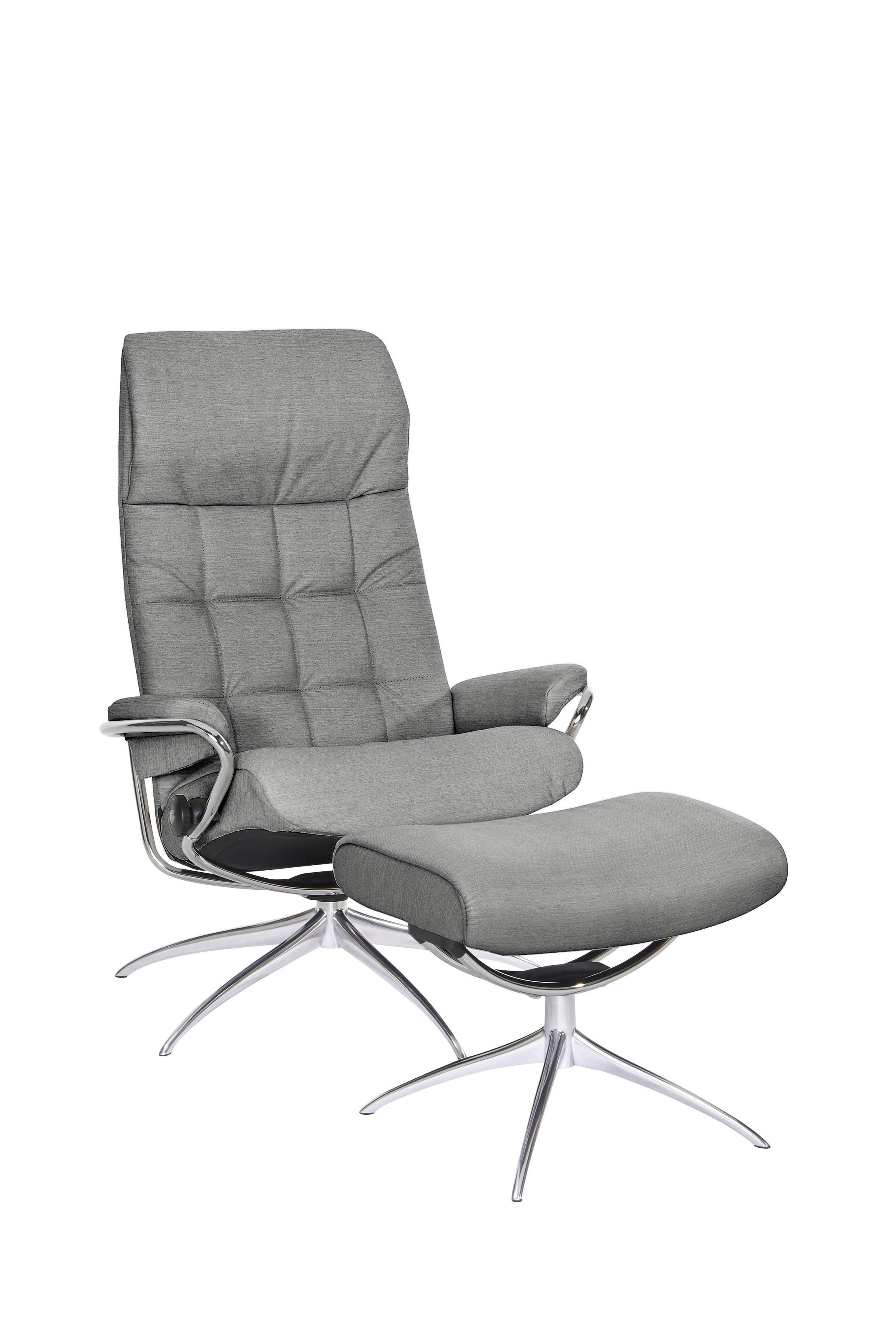 Stressless® Relaxsessel »London«, (Set, Relaxsessel mit Hocker), mit Hocker, High Back, mit Star Base, Gestell Chrom