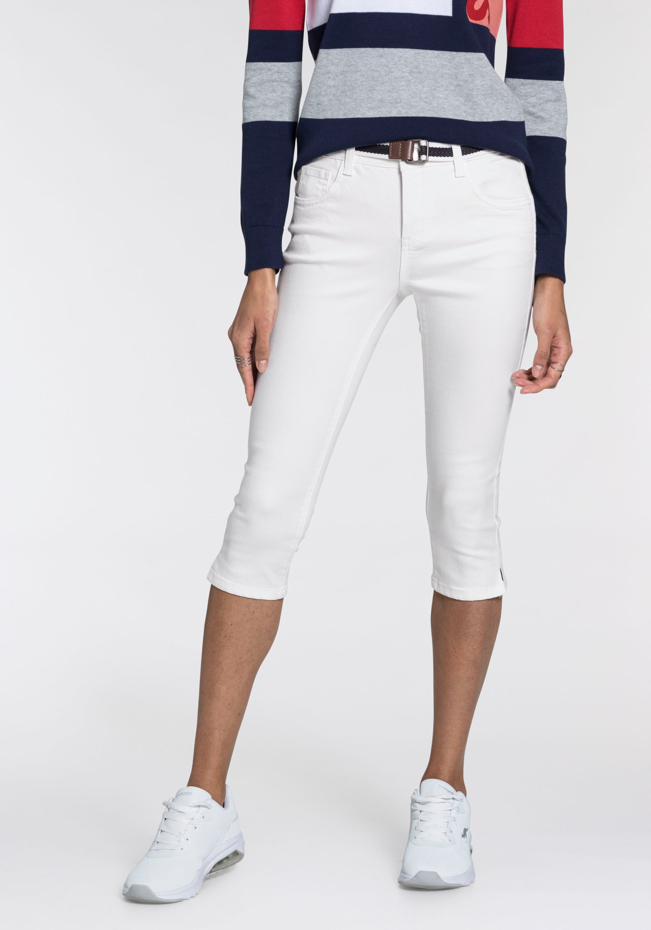 KangaROOS Caprijeans "CAPRI-JEANS mit Gürtel", mit abnehmbarem Gürteler Set günstig online kaufen