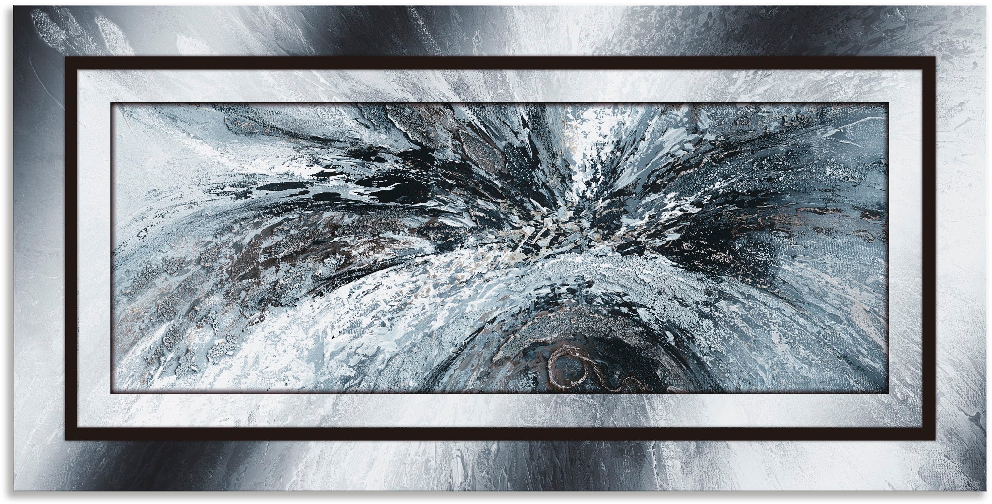 Artland Wandbild "Schwarz - weiß abstrakt 1" Muster 1 Stk. tlg. als Alubild günstig online kaufen