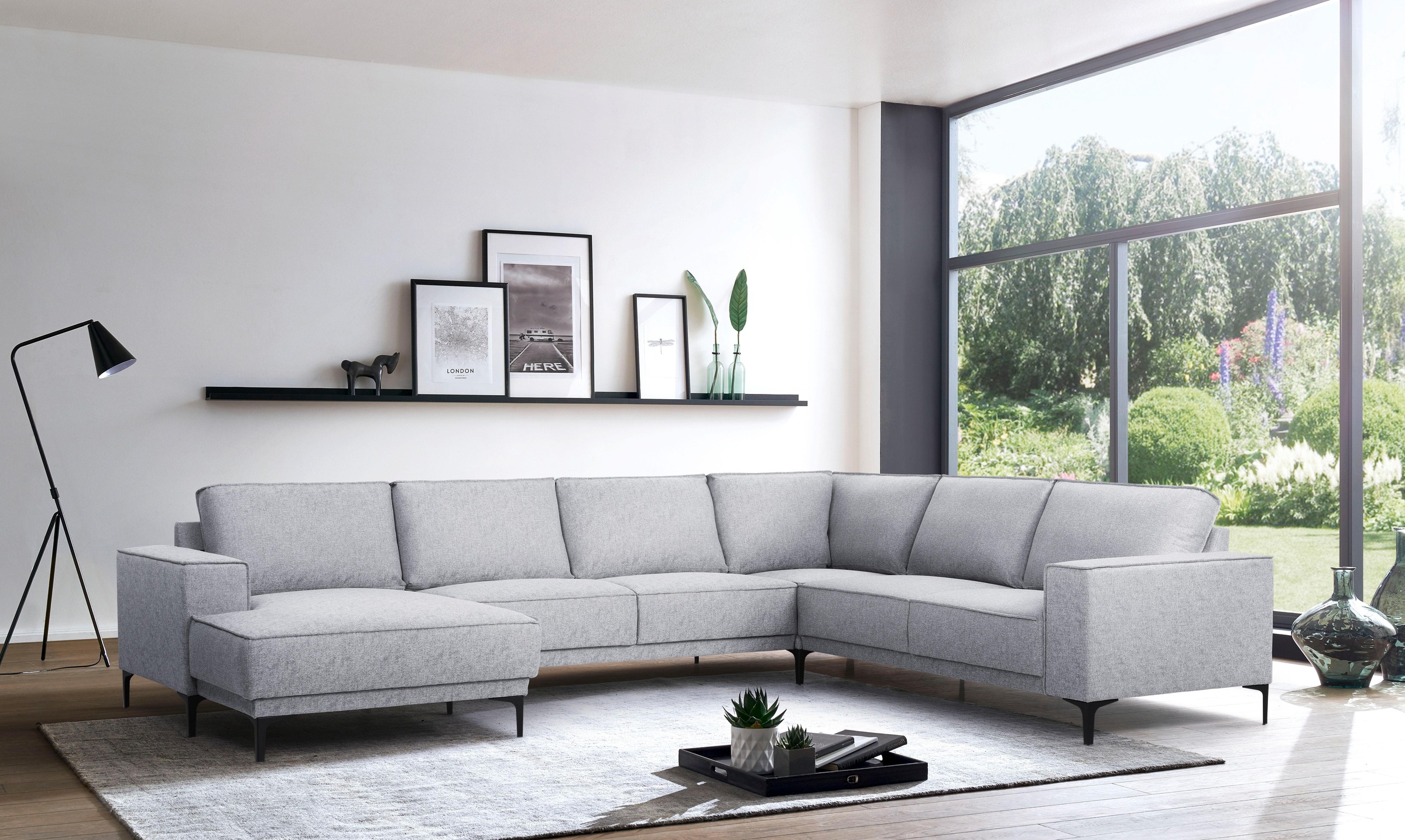 Places of Style Wohnlandschaft "XXL Sofa Oland, Struktur, Flachgewebe, Luxu günstig online kaufen