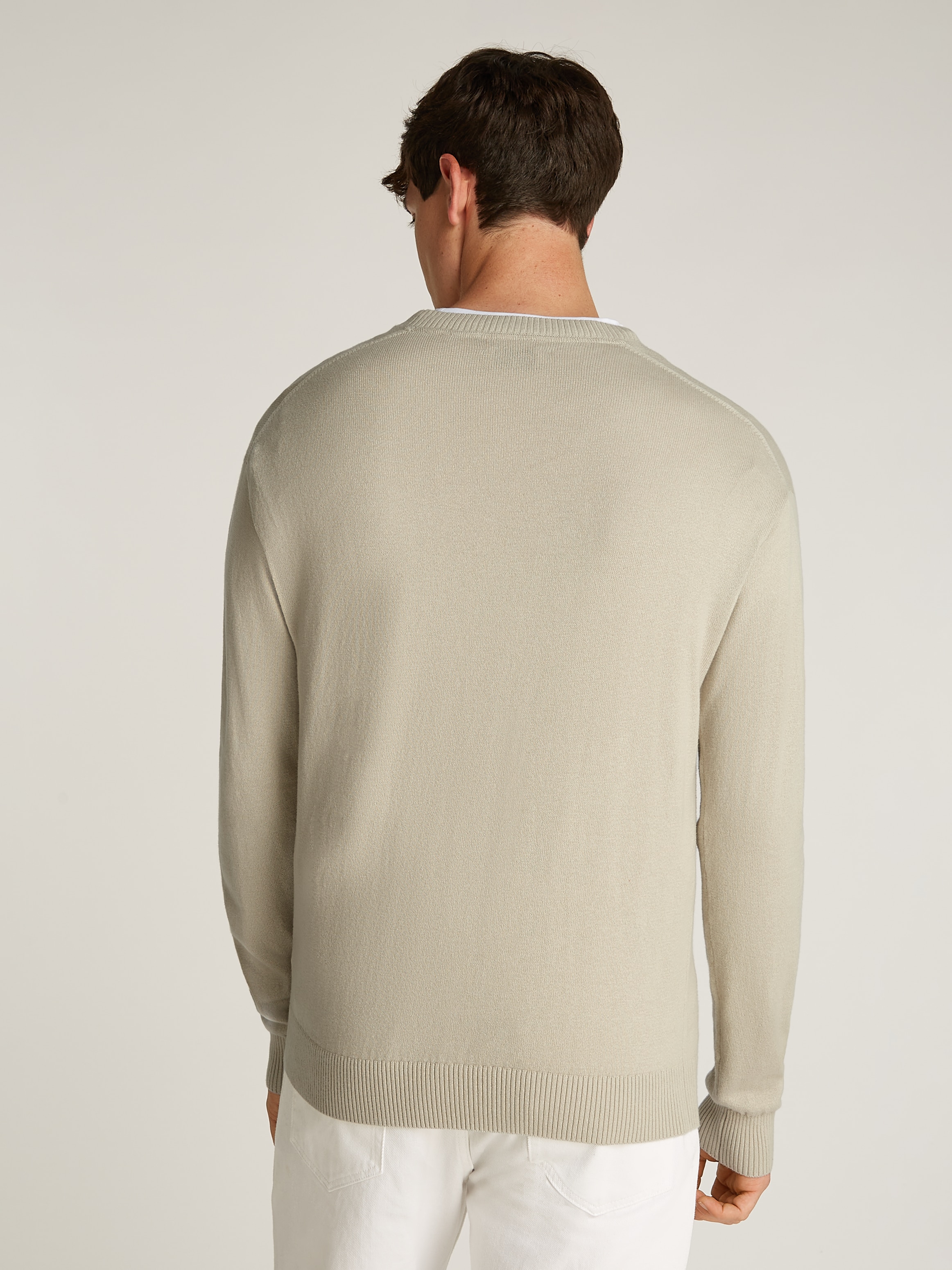 Calvin Klein Jeans Rundhalspullover »CK INTARSIA MIX STITCH SWEATER«, mit Logostickerei
