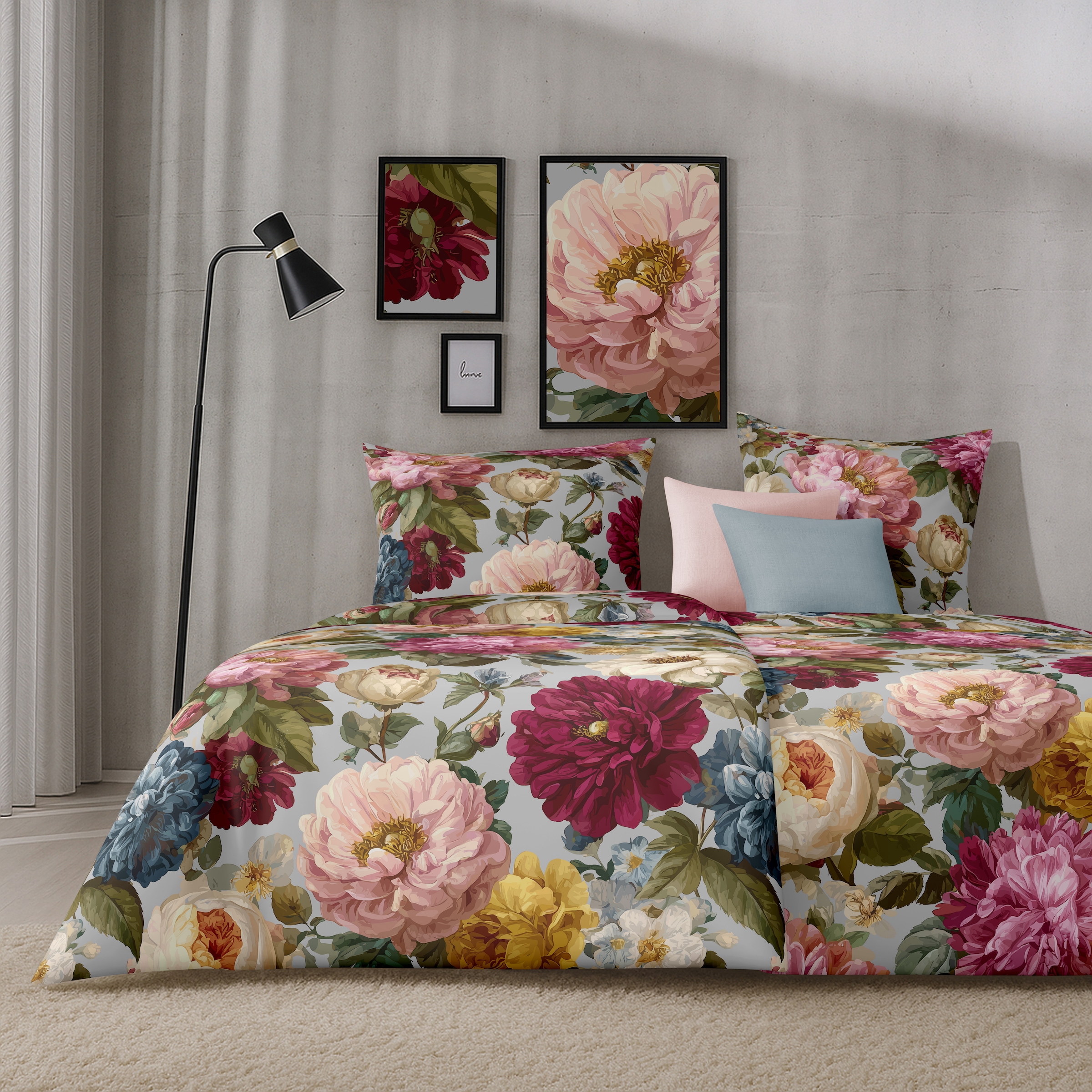 APELT Bettwäsche "Daphne" 2 Bettwäsche-Set mit Reißverschluss, Baumwoll-Satin, Digitaldruck