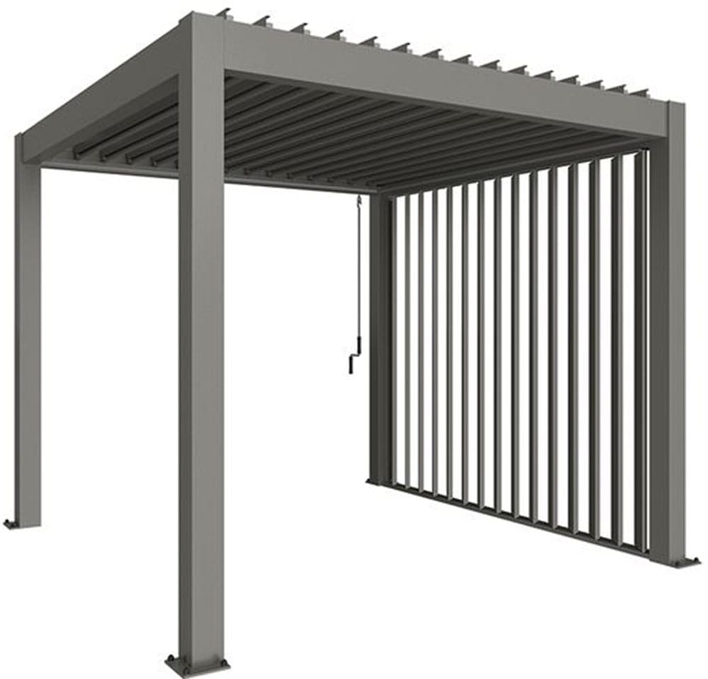Biohort "Seitenwand für 3m-Seite von Biohort-Pergola" manuell verstellbare Lamellenwand in Sandwichbauweise