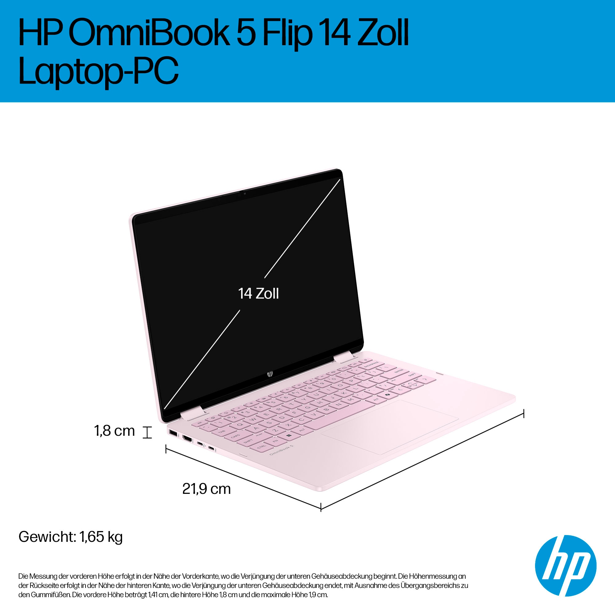 HP Convertible Notebook »OmniBook 5 Flip«, 35,6 cm, / 14 Zoll, Intel, Core i5, Iris Xe Graphics, 512 GB SSD