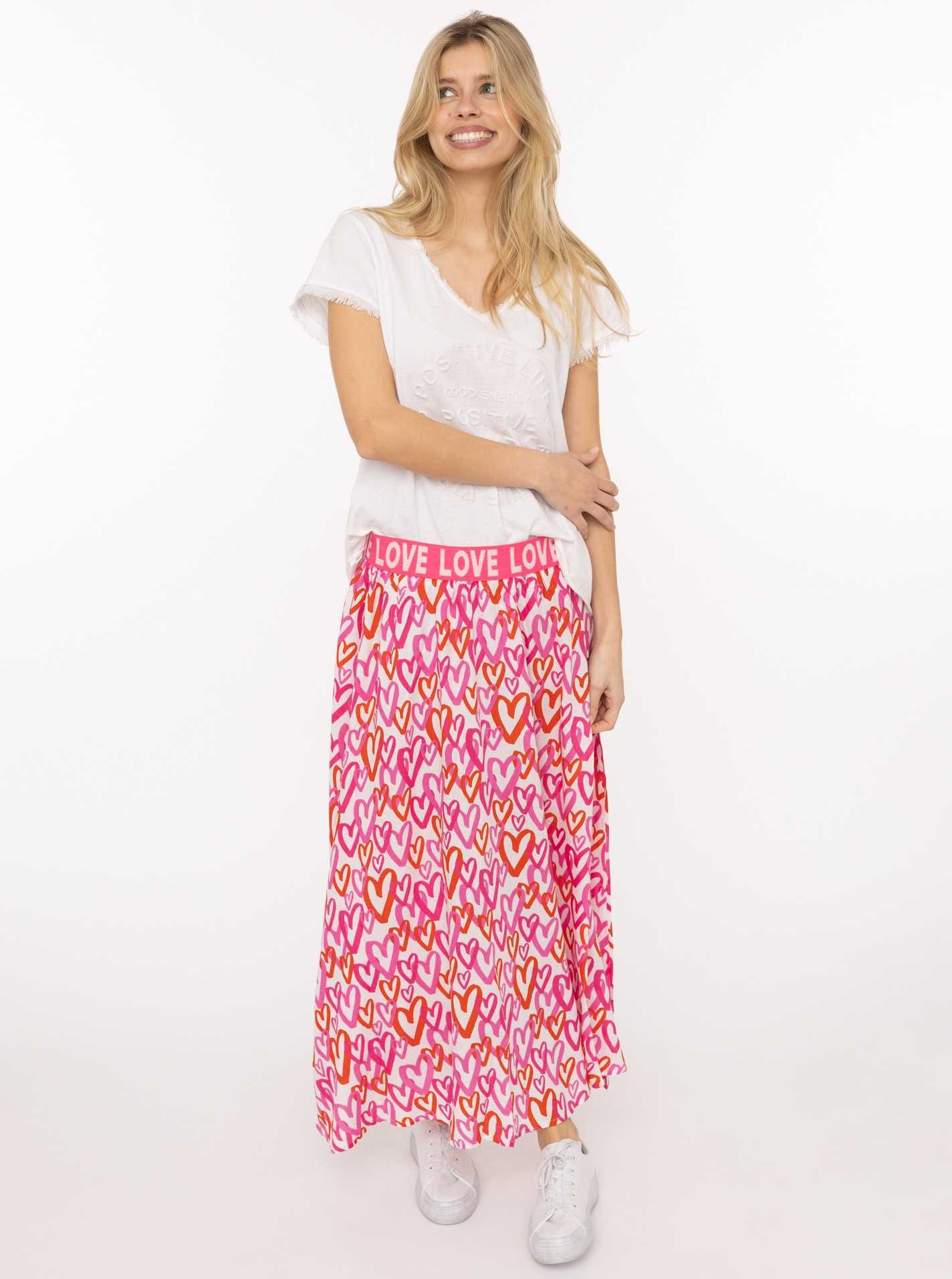 Zwillingsherz Maxirock ""Love Hearts"" Herzmuster, Gummizug mit Schriftzug, günstig online kaufen