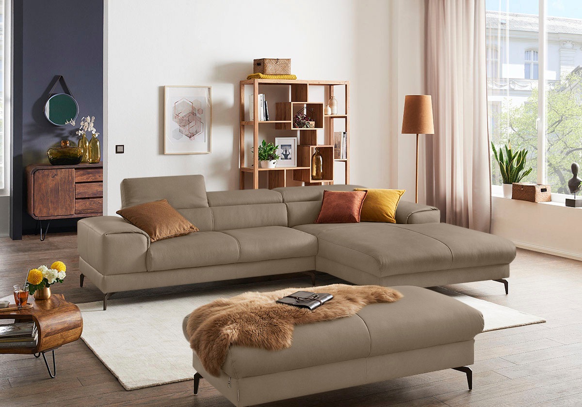 Thumbnail - W.SCHILLIG Ecksofa "piedroo, Designsofa mit tollem Sitzkomfort, elegant und bequem, L-Form", Kopfteilverstellung, wahlwe...