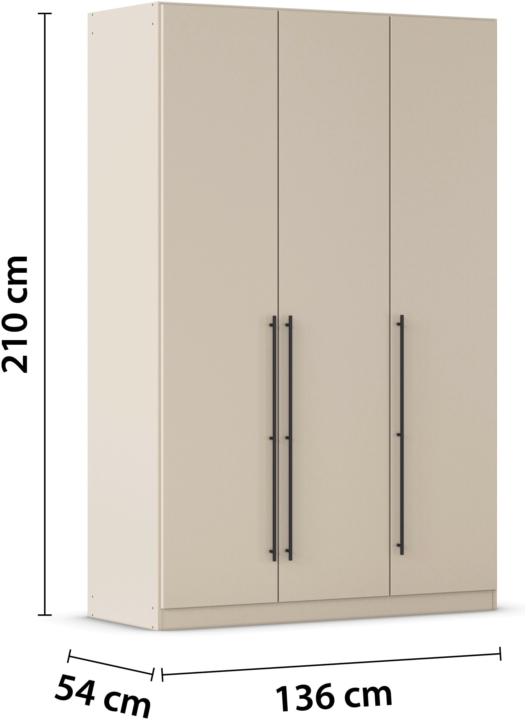 rauch Kleiderschrank »Drehtürenschrank Schrank Garderobe Wäscheschrank Schlafzimmer AVOLA«, (in 3 verschiedenen Ausstattungen BASIC/CLASSIC/PREMIUM), mit hochwertigen Stangengriffen in Schwarz aus Metall MADE IN GERMANY