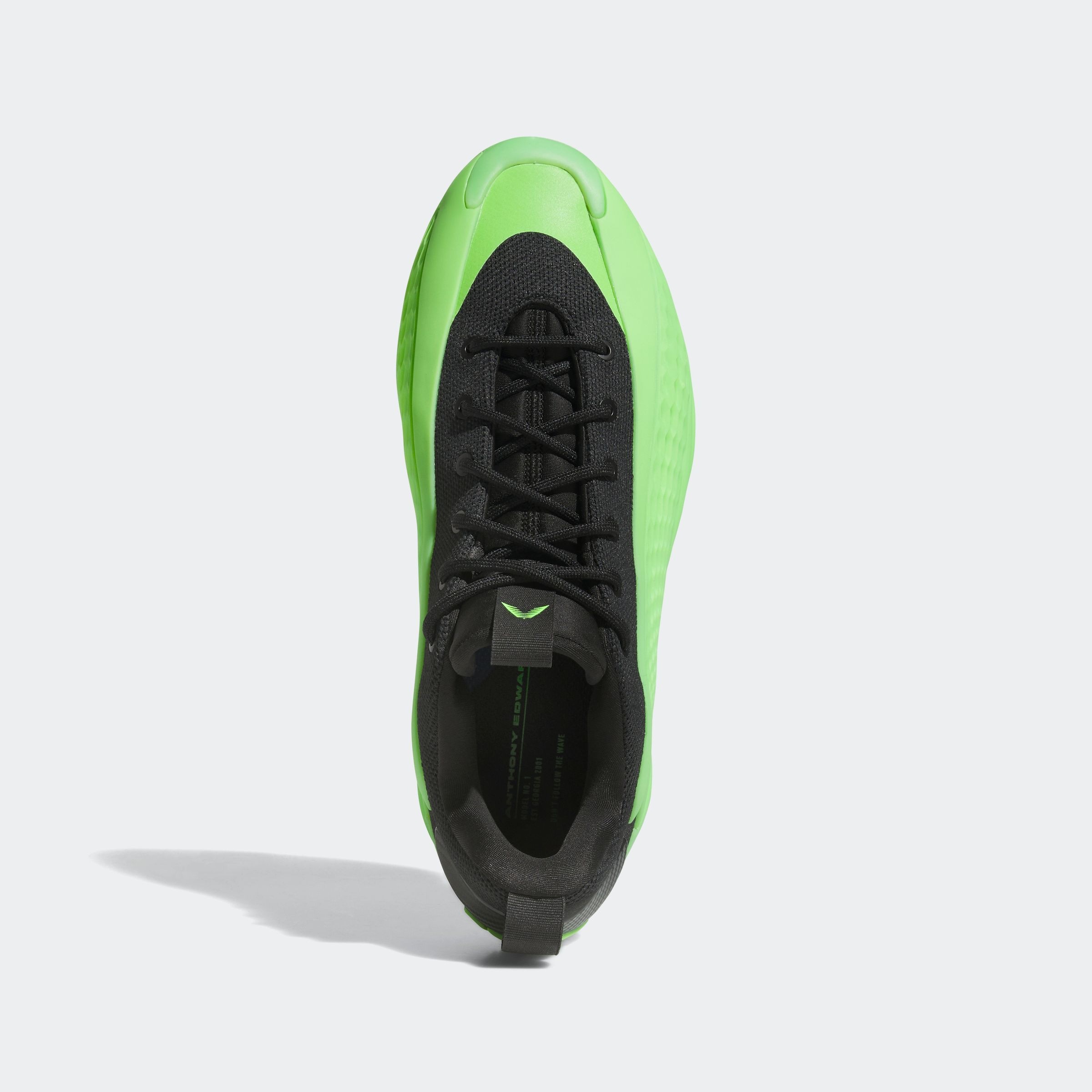 Basketballschuh ADIDAS PERFORMANCE "ANTHONY EDWARDS 1 LOW", Damen, Gr. 46, schwarz (lucid lime, aurora ink, core schwarz), Synthetik, Textil, Schuhe, Anthony Edwards 3
