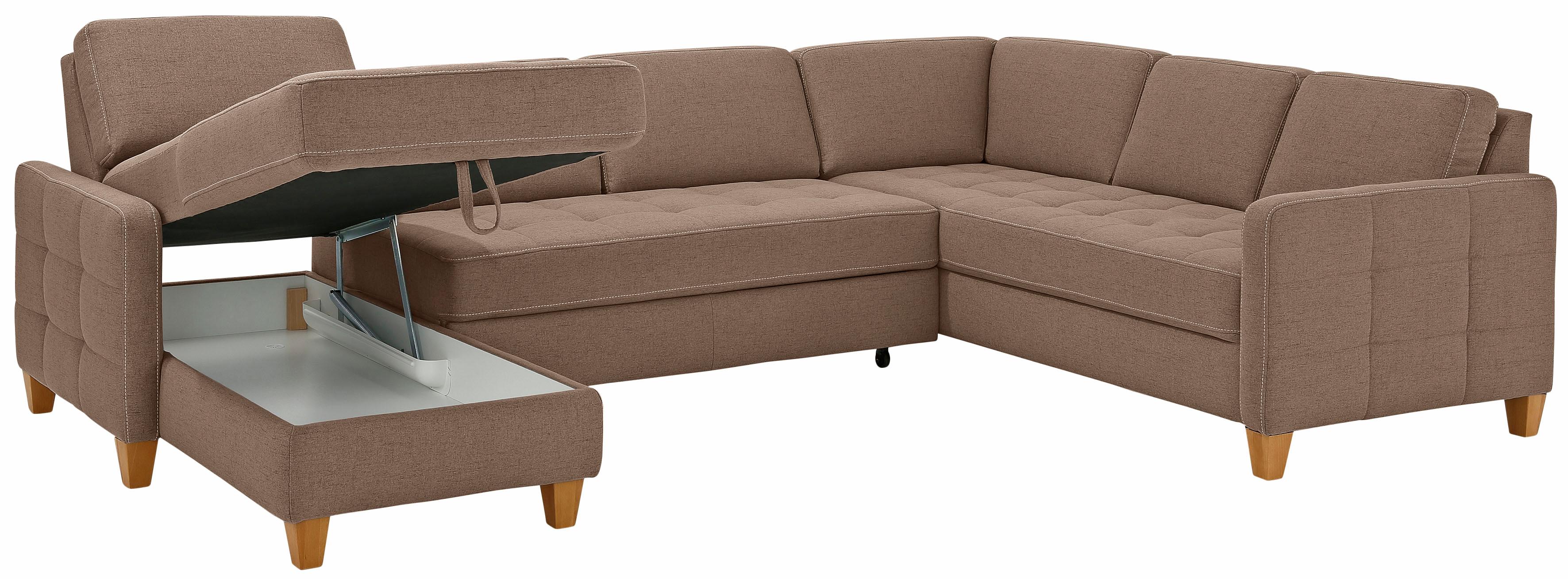 Thumbnail - Home affaire Wohnlandschaft "Earl U-Form", wahlweise auch mit Bettfunktion oder Bettfunktion mit Bettkasten