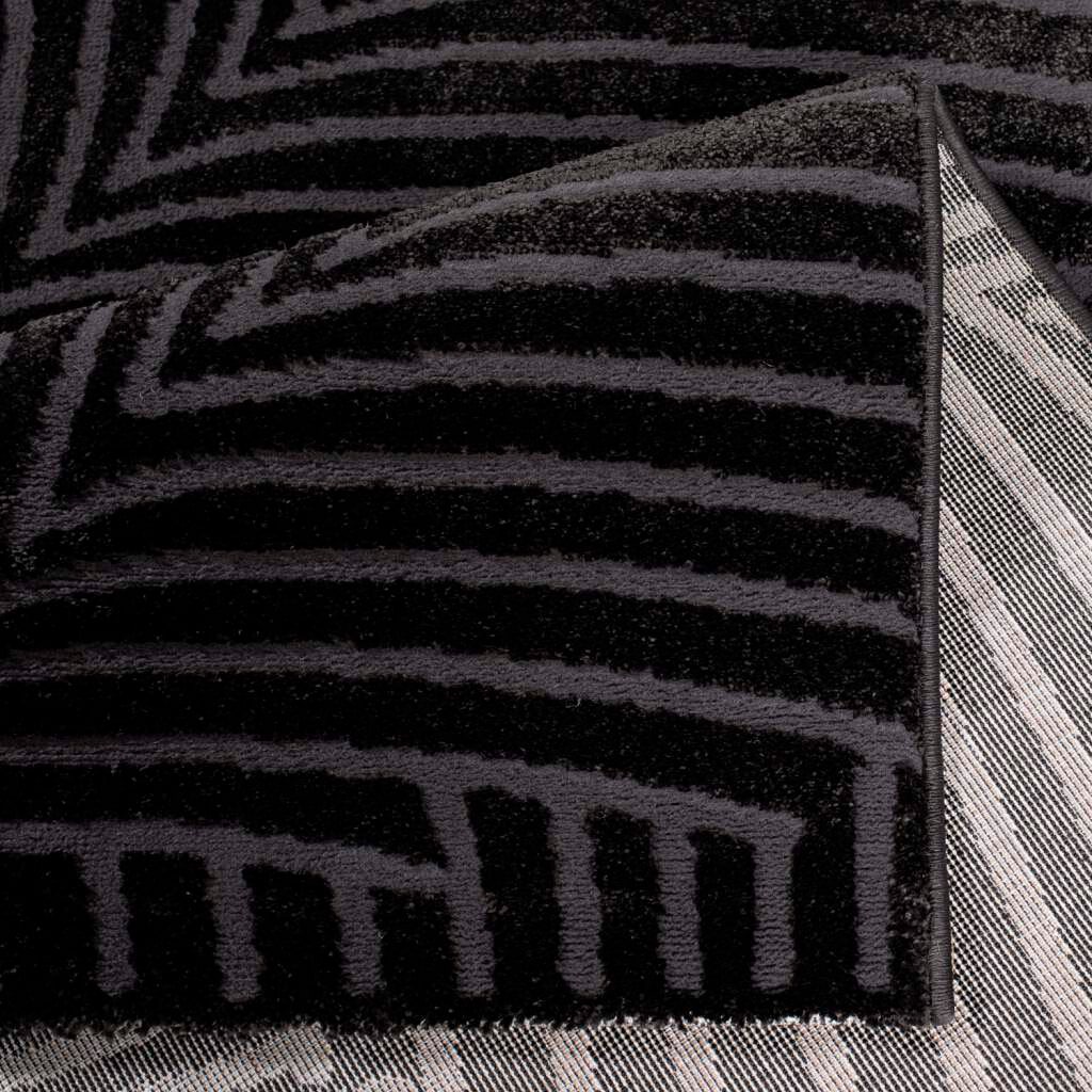 Carpet City Teppich »Friseé-Teppich FANCY 648« rechteckig 12 mm Höhe Läufer, Kurzflor, 3D-Optik, Kreisförmiges Muster, Wohnzimmer