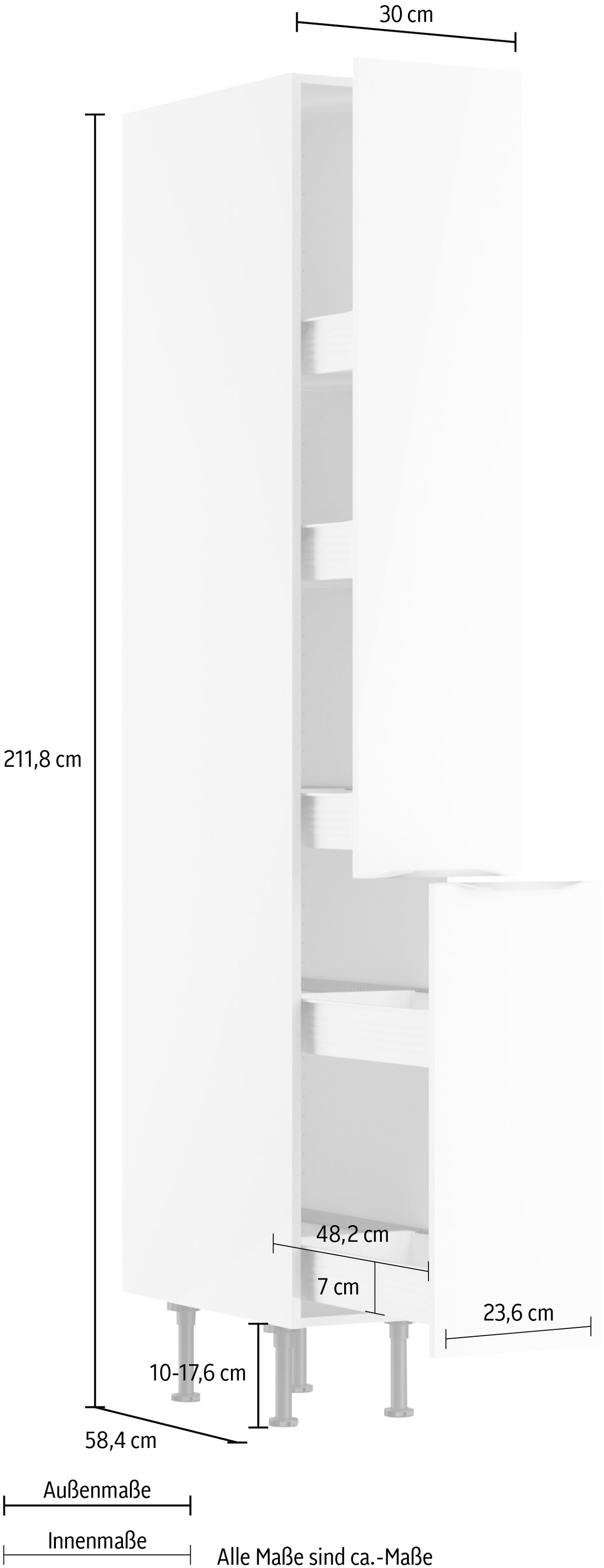 KOCHSTATION Apothekerschrank »KS-Aken«