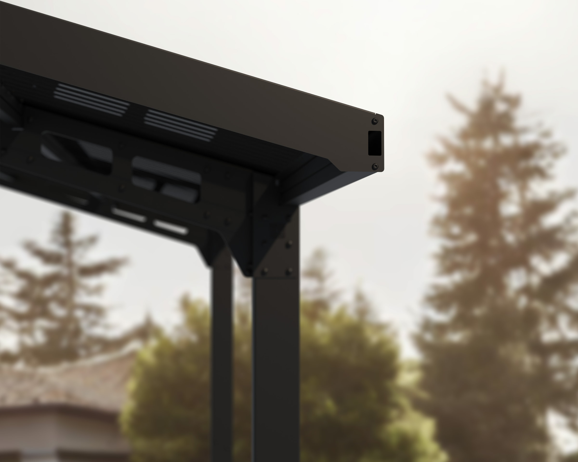 Palram - Canopia Einzelcarport »Sydney«, Aluminium, 280 cm, Schwarz, 100% UV-geschützt