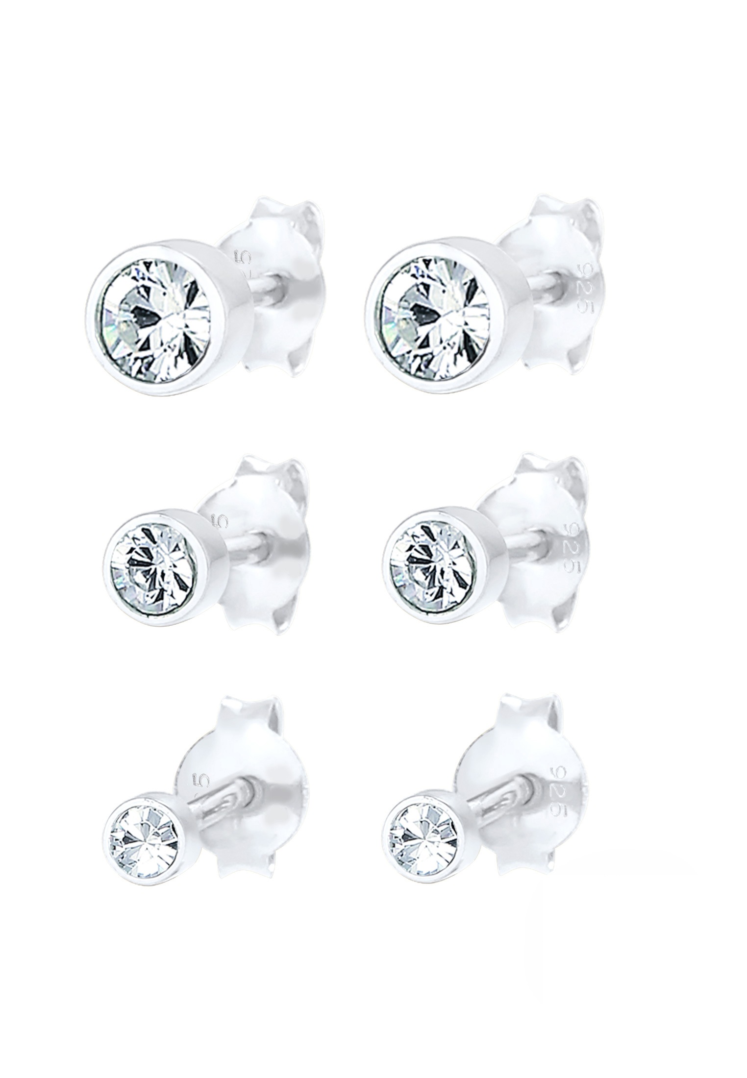 ELLI Stud Earrings Set Silver 2
