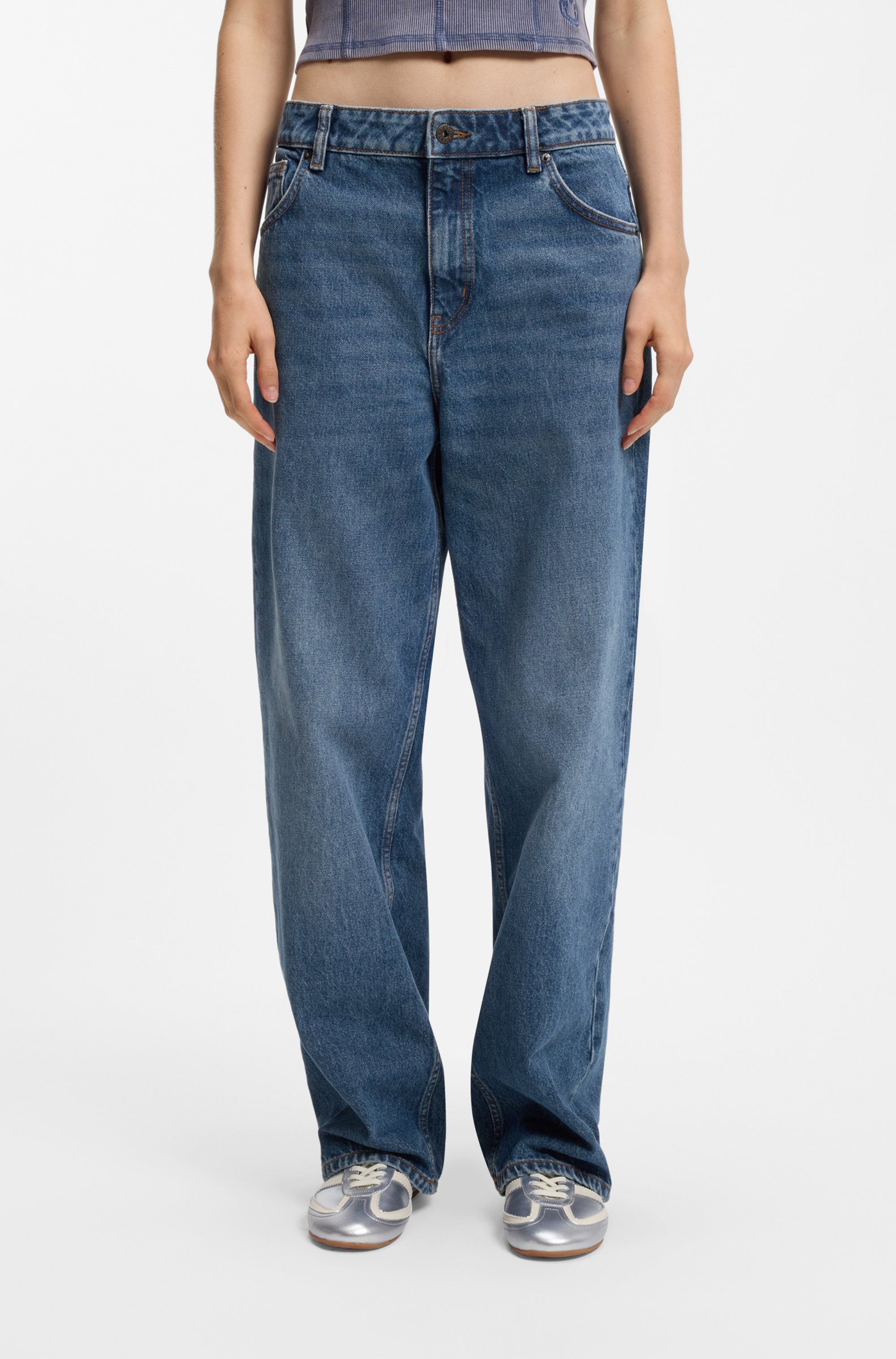 HUGO 5-Pocket-Jeans "Leni" Relaxed Fit mit niedriger Leibhöhe