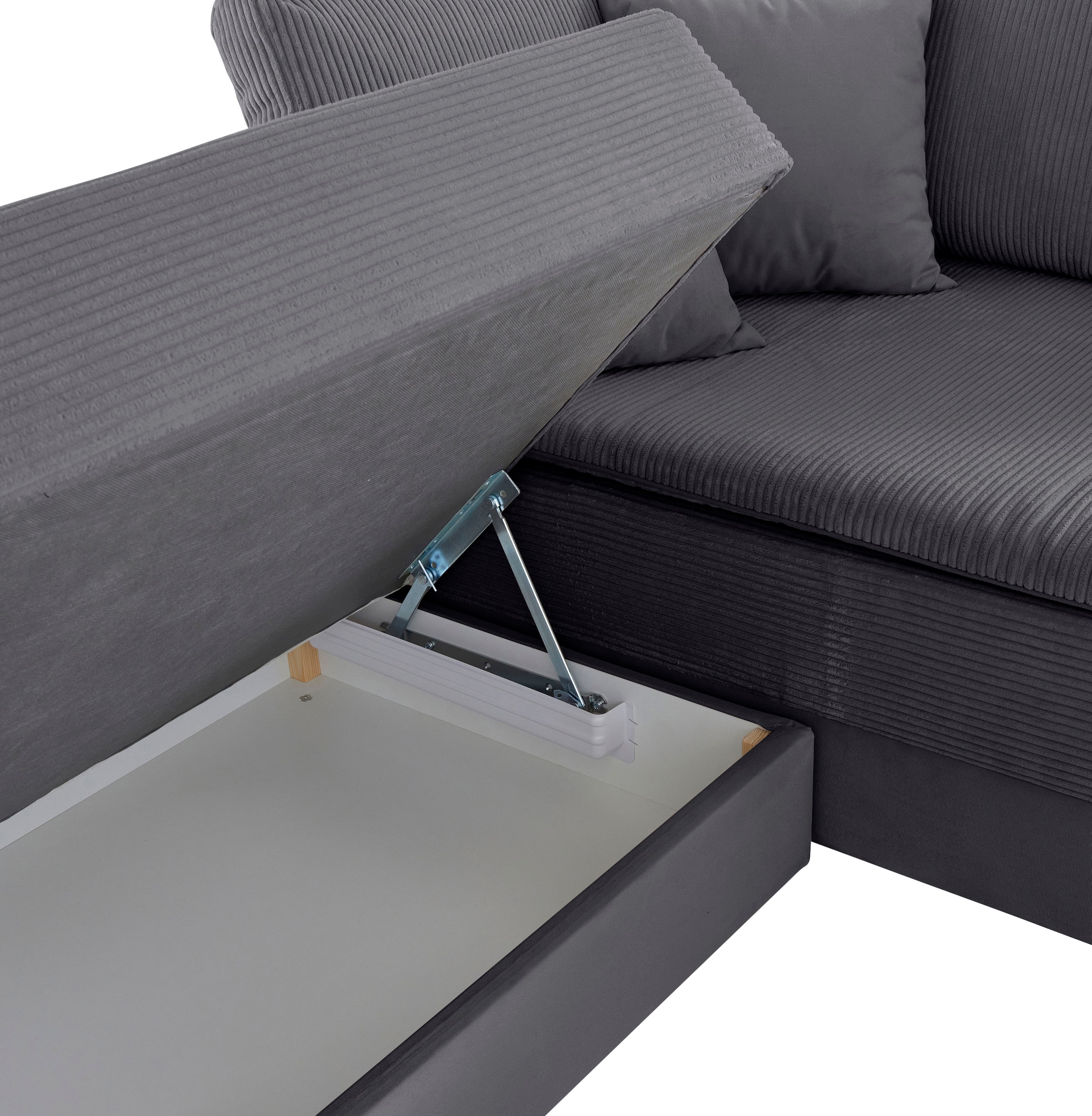 INOSIGN Ecksofa »Boxspringbett Night & Day L-Form mit Dauer-Schlaffunktion mit Armlehne«, mit Boxspring-Bettfunktion 180x200 cm und Bettkasten, Dauerschläfer!