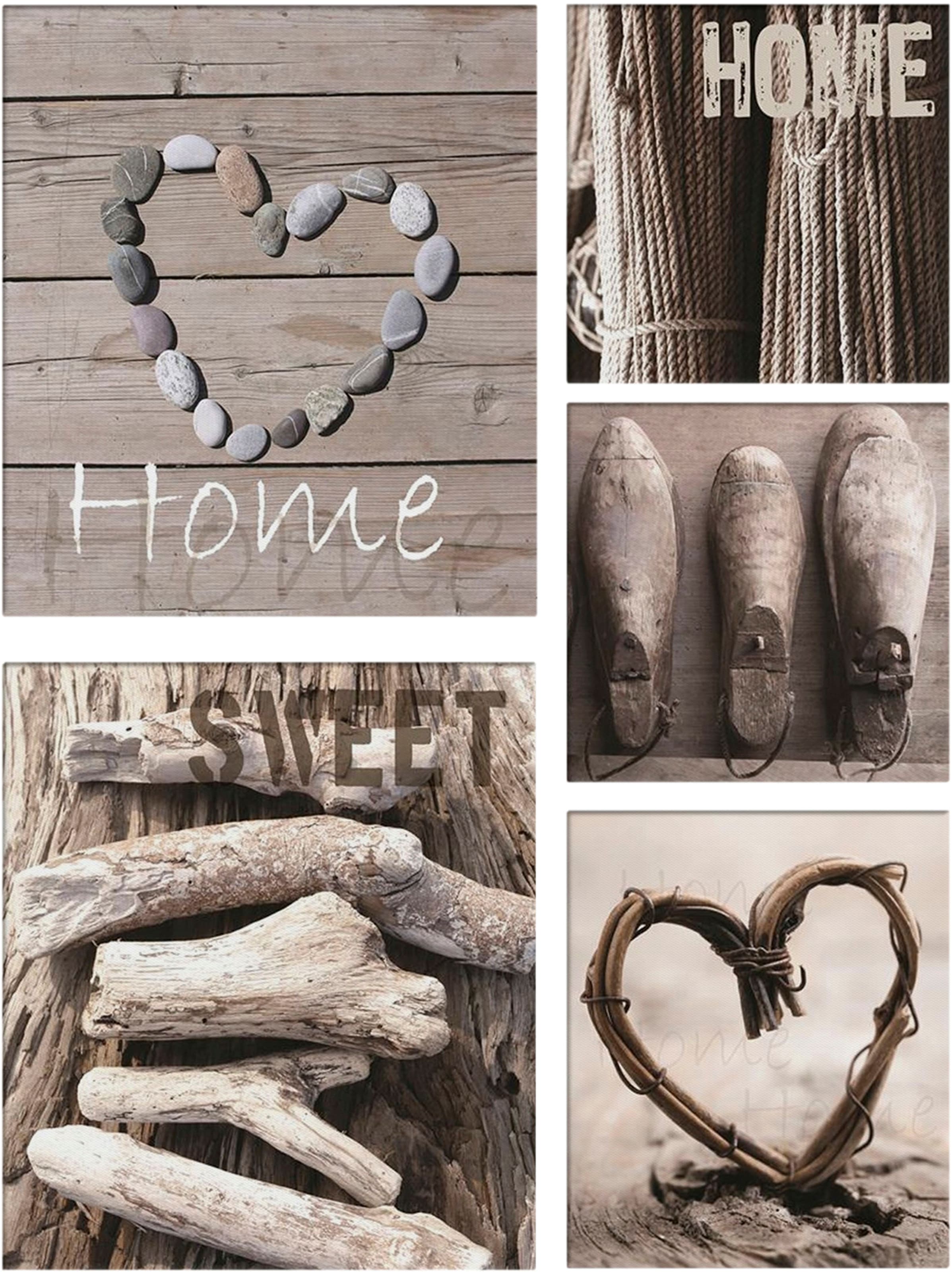 Art for the home Bild "home sweet home", Art, (5 St.), Trautes Heim SET 5-t günstig online kaufen