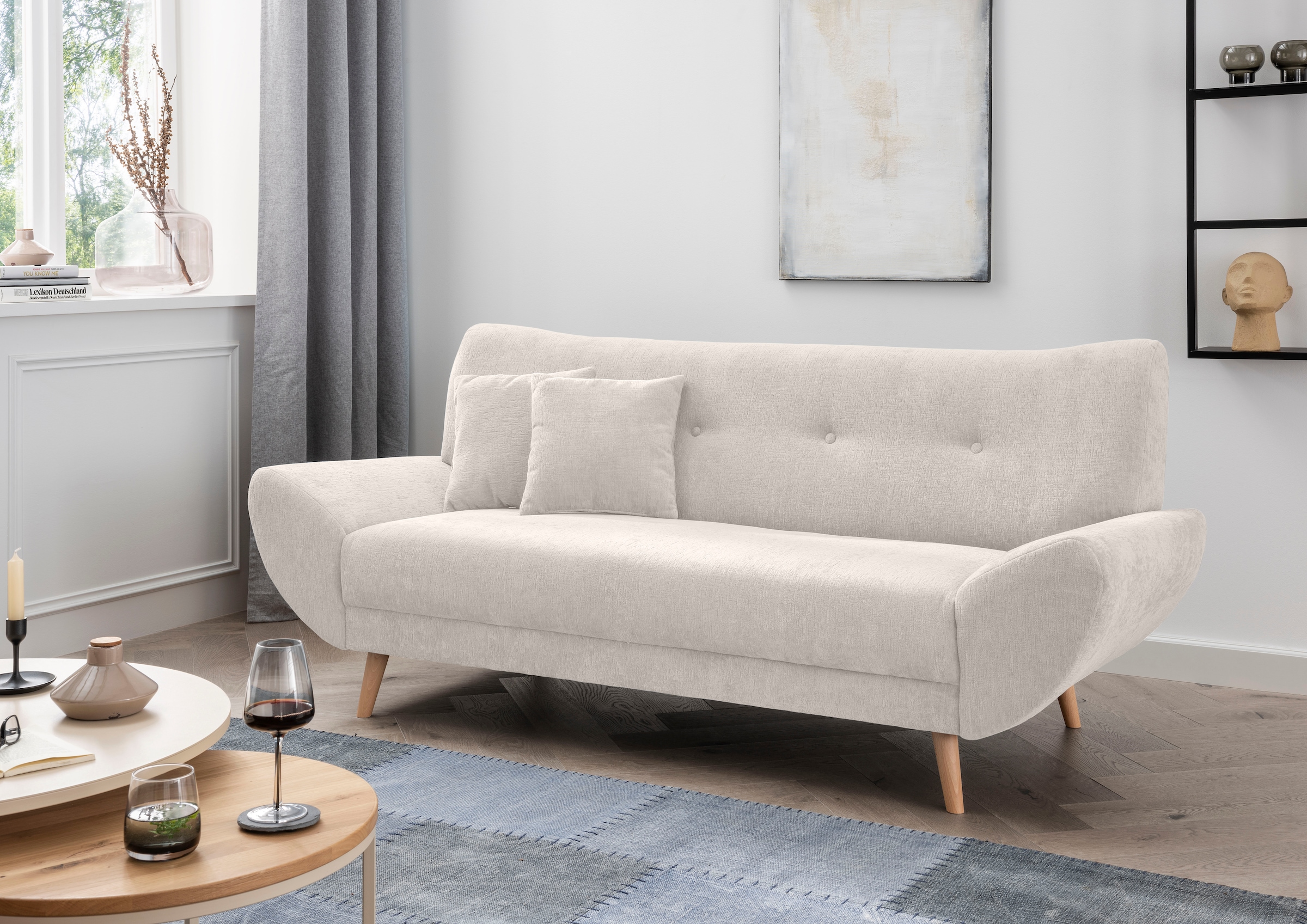Home affaire 3-Sitzer "Basta, komfortable Wellenunterfederung, Breite 205cm"