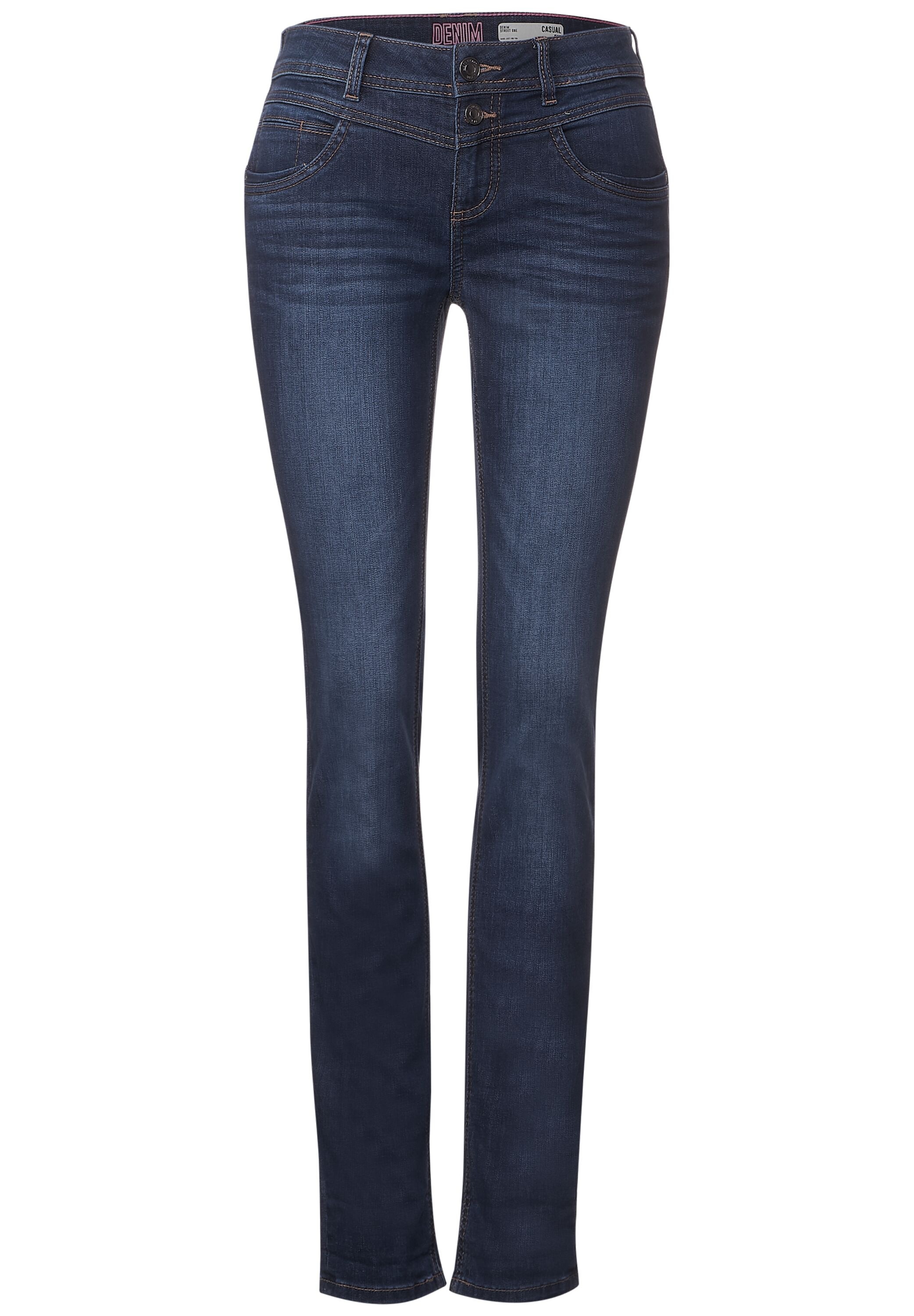 STREET ONE Comfort-fit-Jeans, mit Doppelknopf
