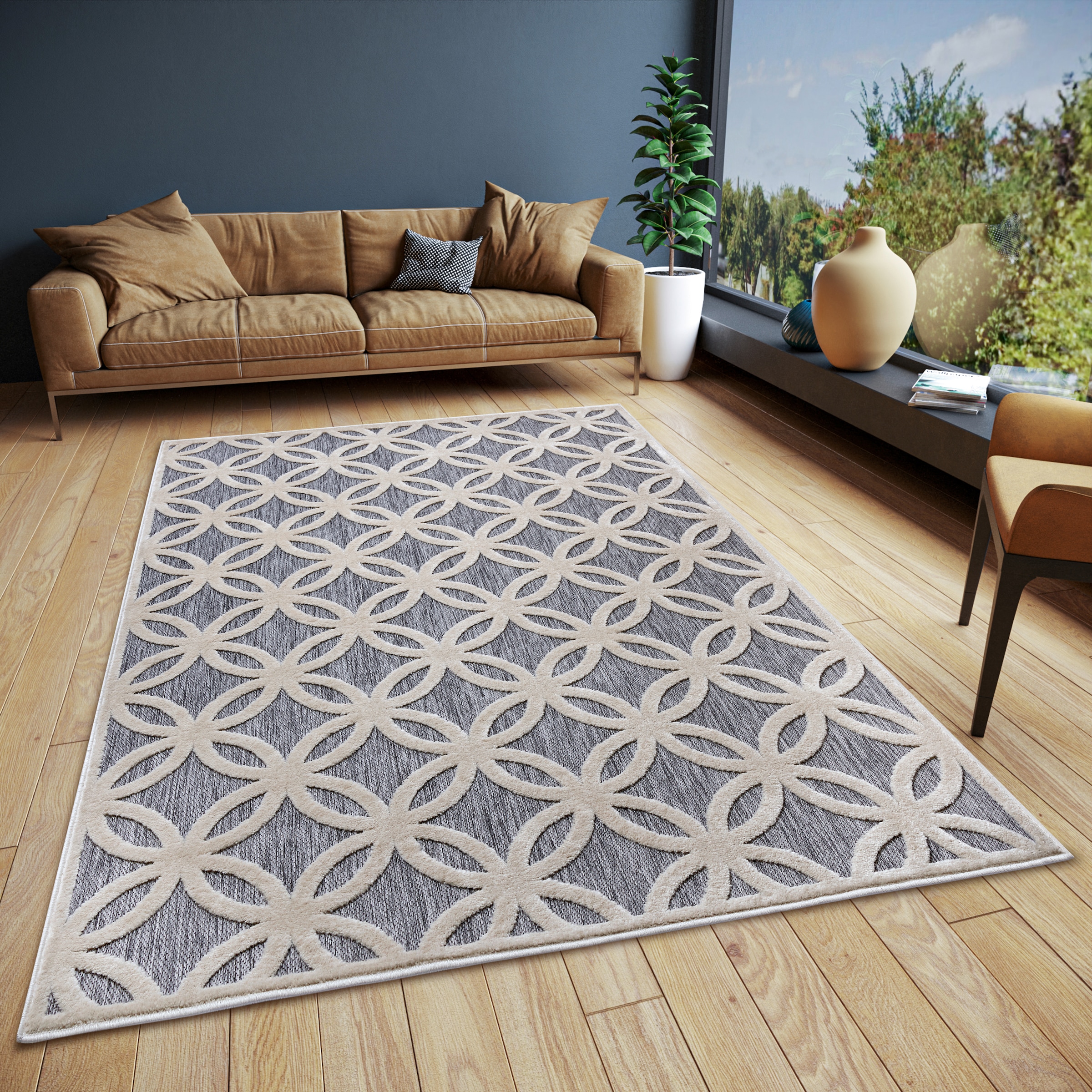 HANSE Home Teppich »Circle«, rechteckig, Flachgewebe, Modern, Geometrisches  Rauten Muster, Skandi, Wohnzimmer | BAUR