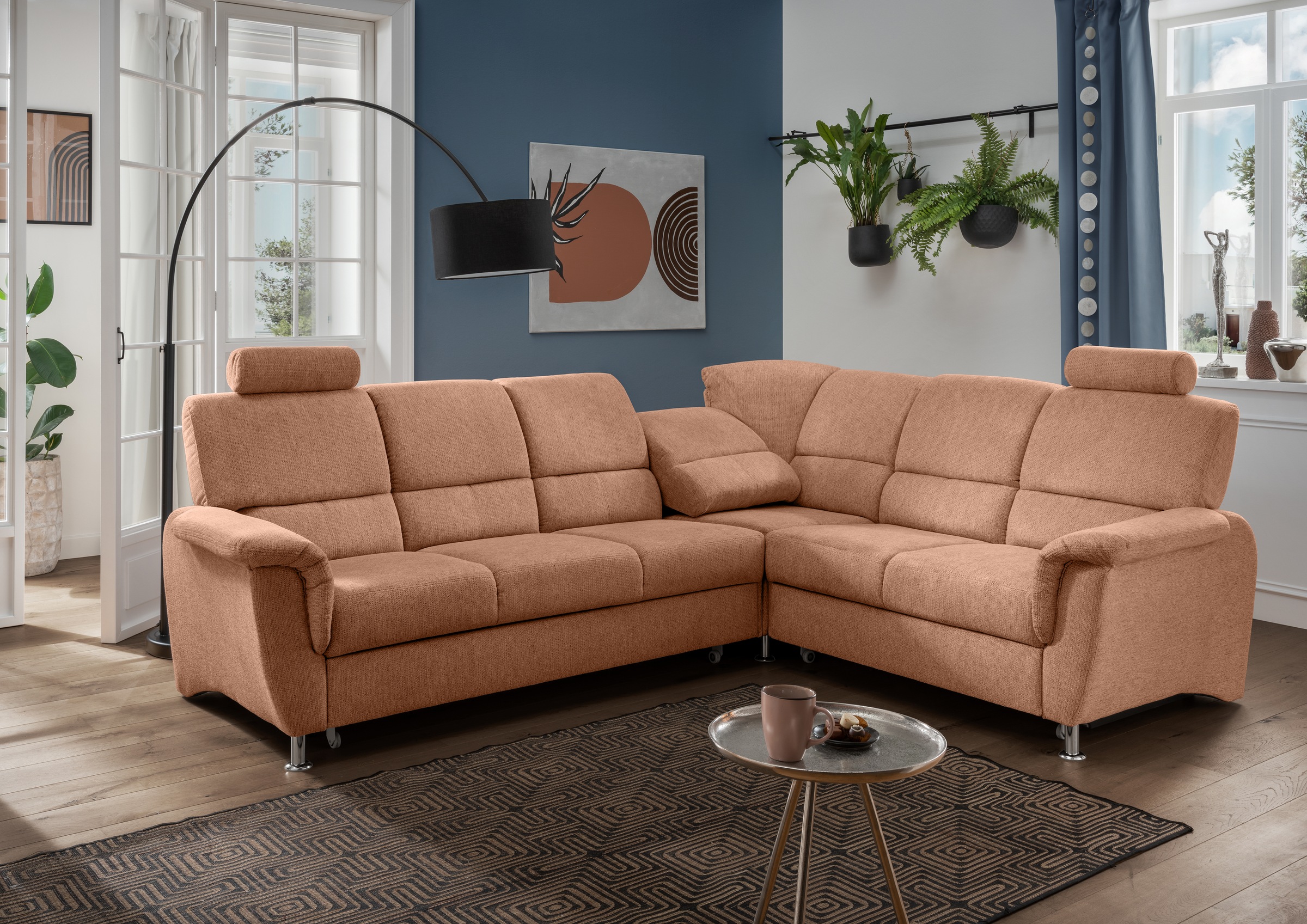 Home affaire Ecksofa "Pisa L-Form, mit Schlaffunktion, Stauraum, 2x höhenve günstig online kaufen