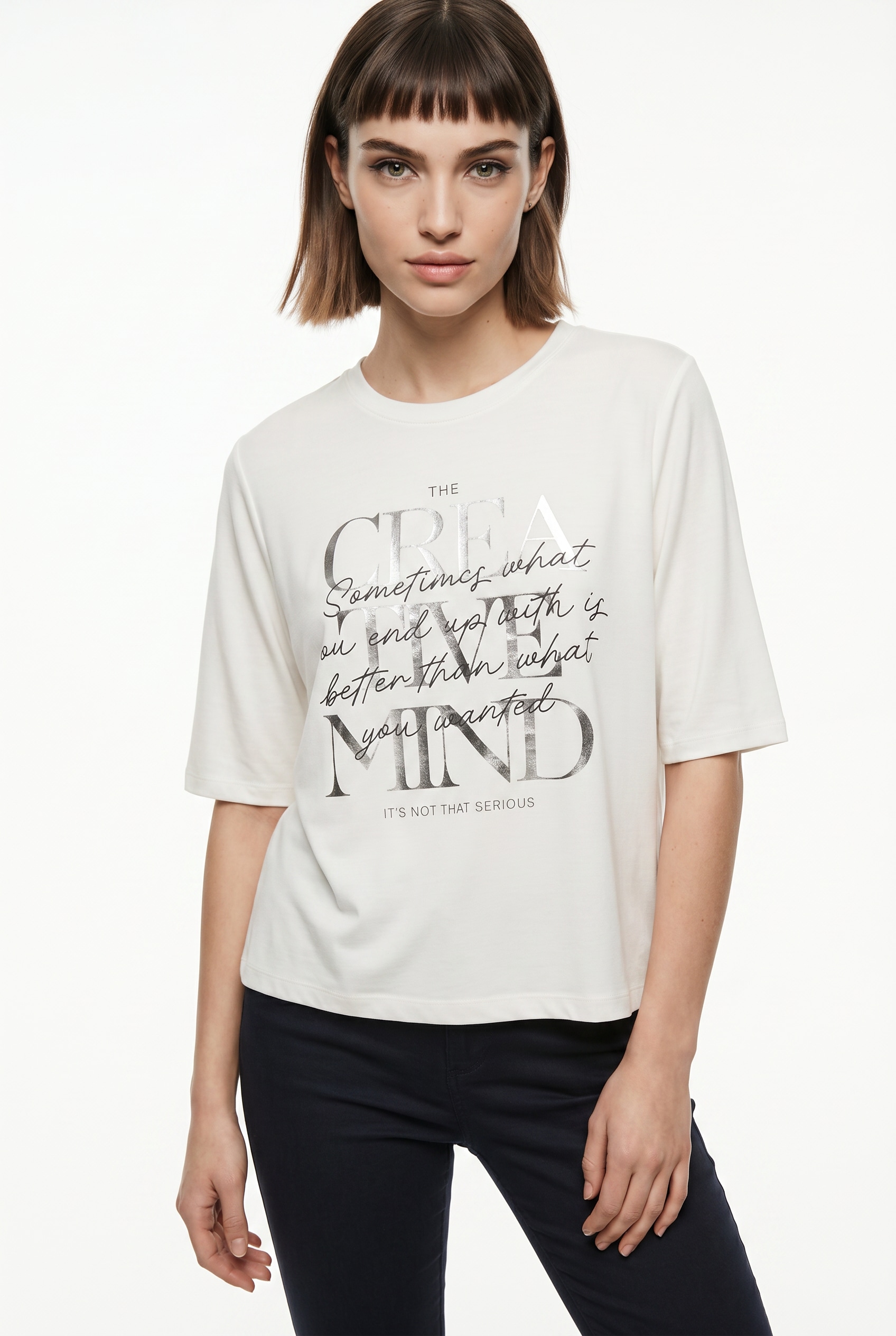 ONLY Kurzarmshirt »ONLFREE MAYA S/S PRINT TOP BOX JRS« Materialmix, regular fit, Rundhals
